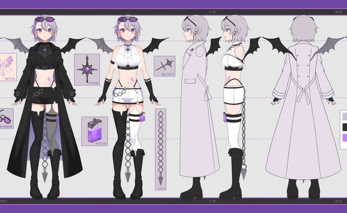 星鍵えむけい様　新衣装三面図