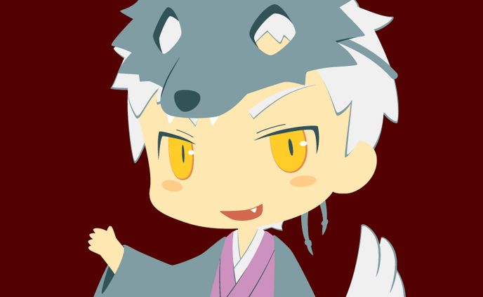 オオカミの擬人化アイコン
