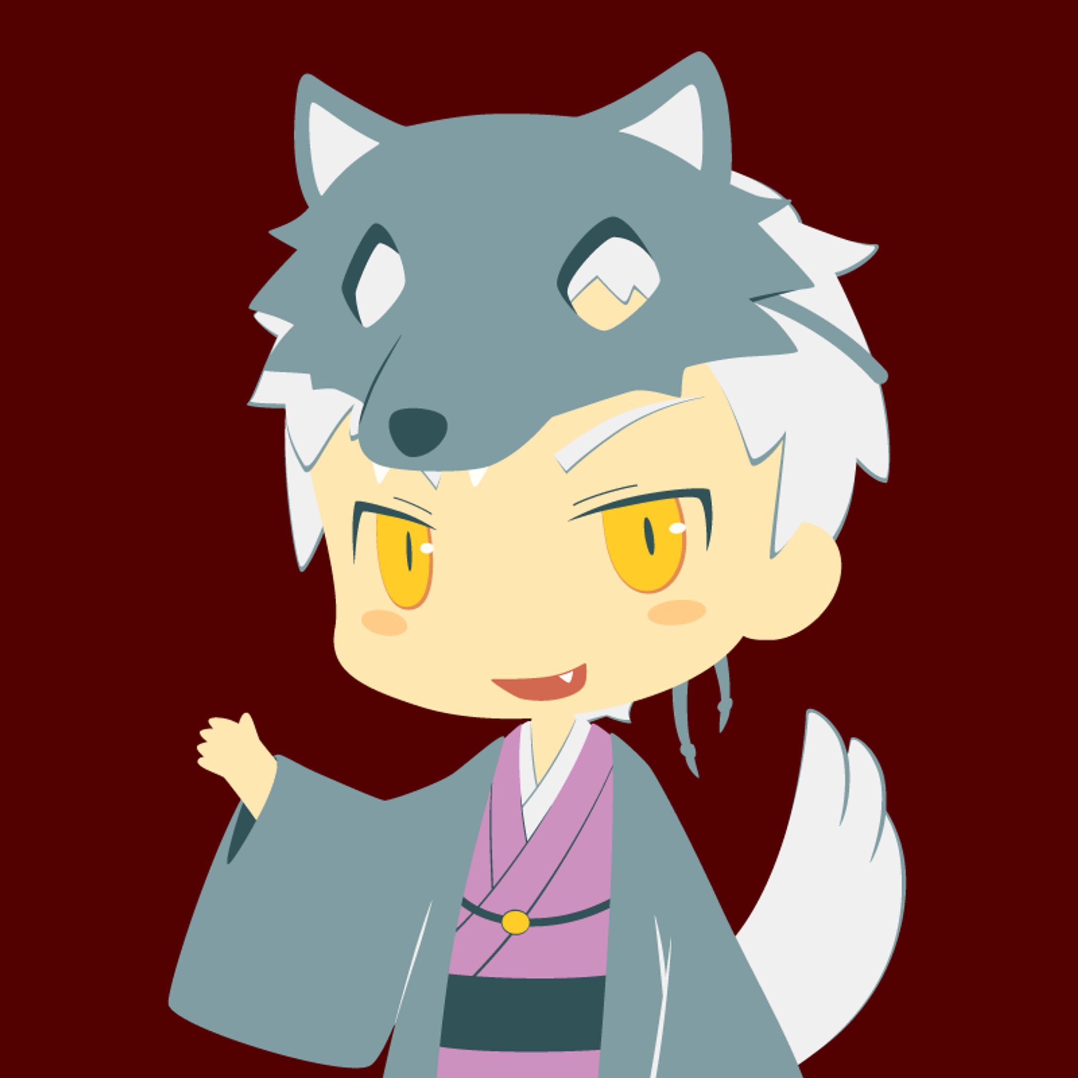 オオカミの擬人化アイコン-1