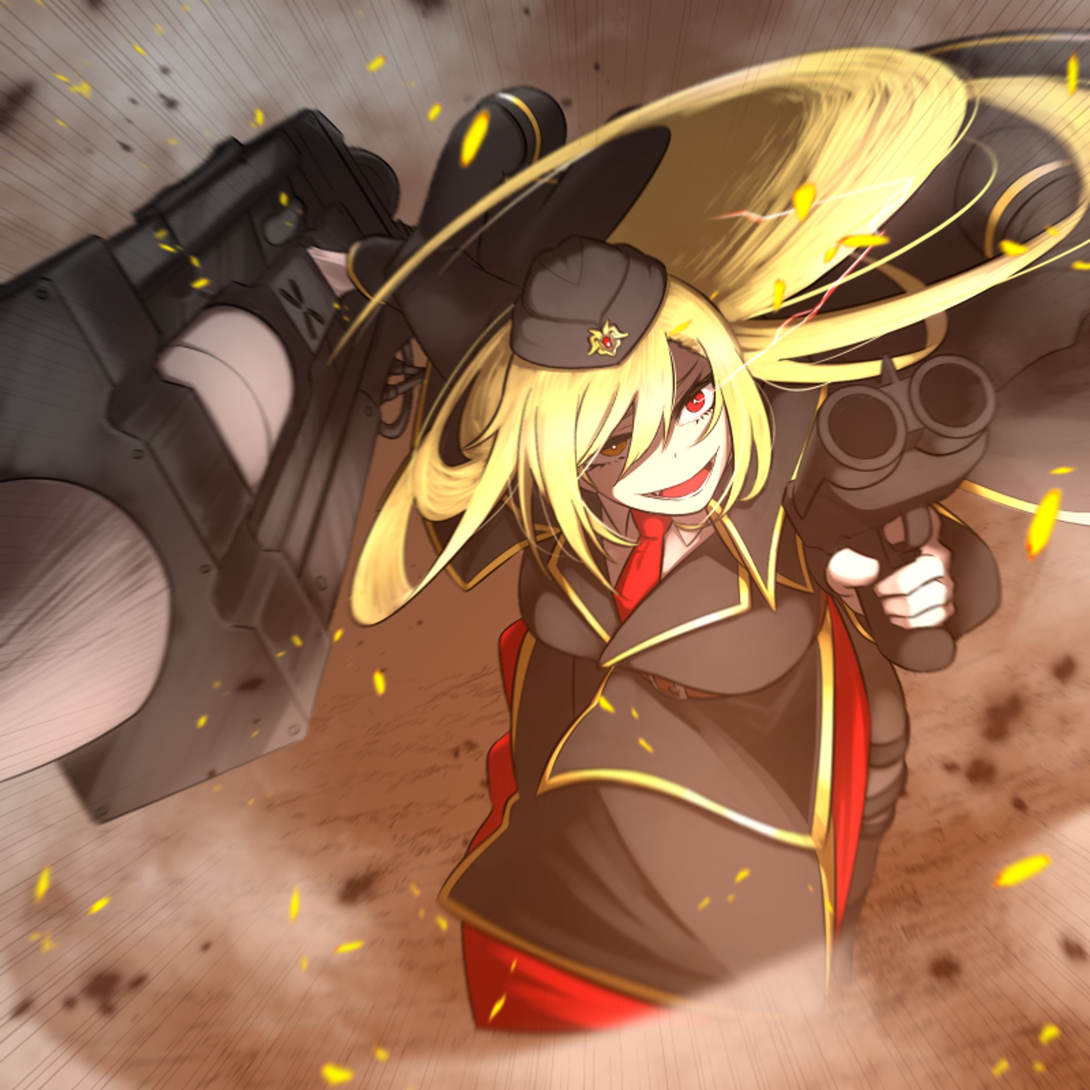 パイルバンカー×ショットガン軍人女性-1