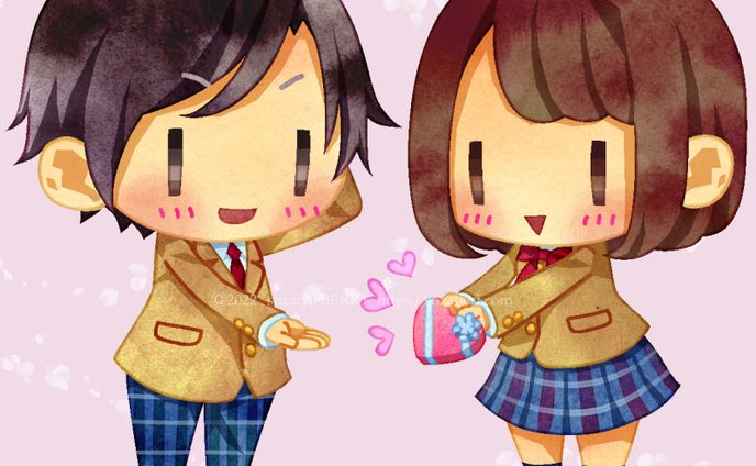 バレンタインチョコを渡す