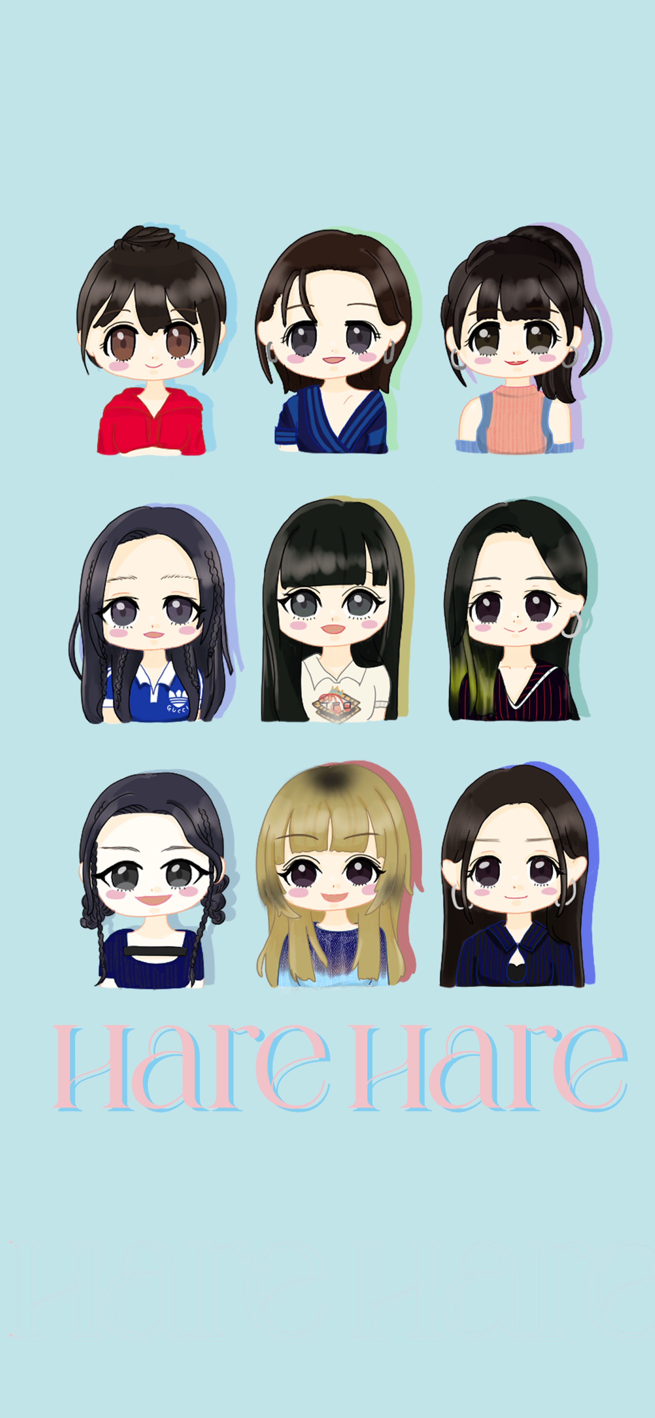 TWICE HareHare衣装イラスト-1