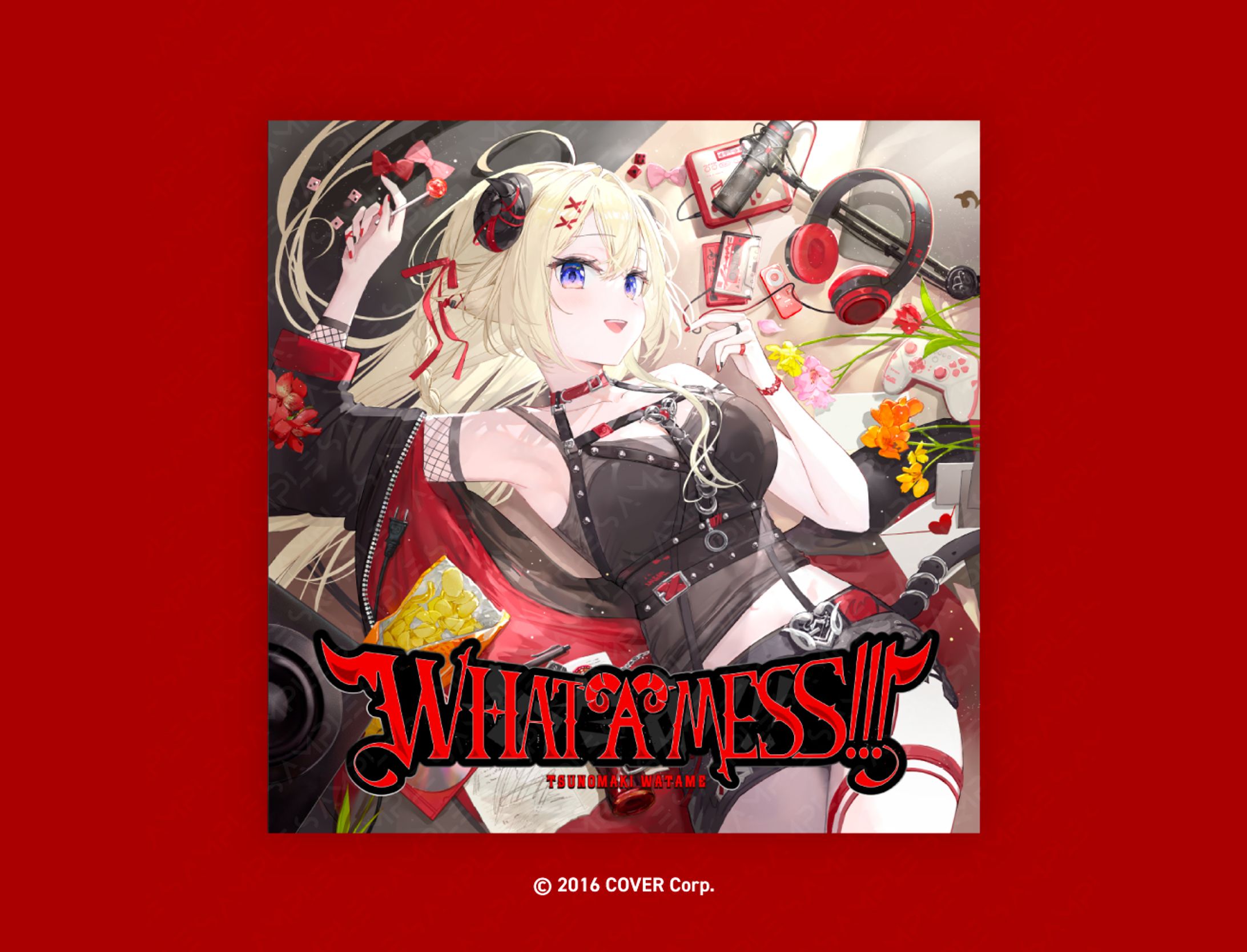 角巻わため様 のEP 「WHAT A MESS!!!」のロゴデザイン、ジャケットレイアウト-1