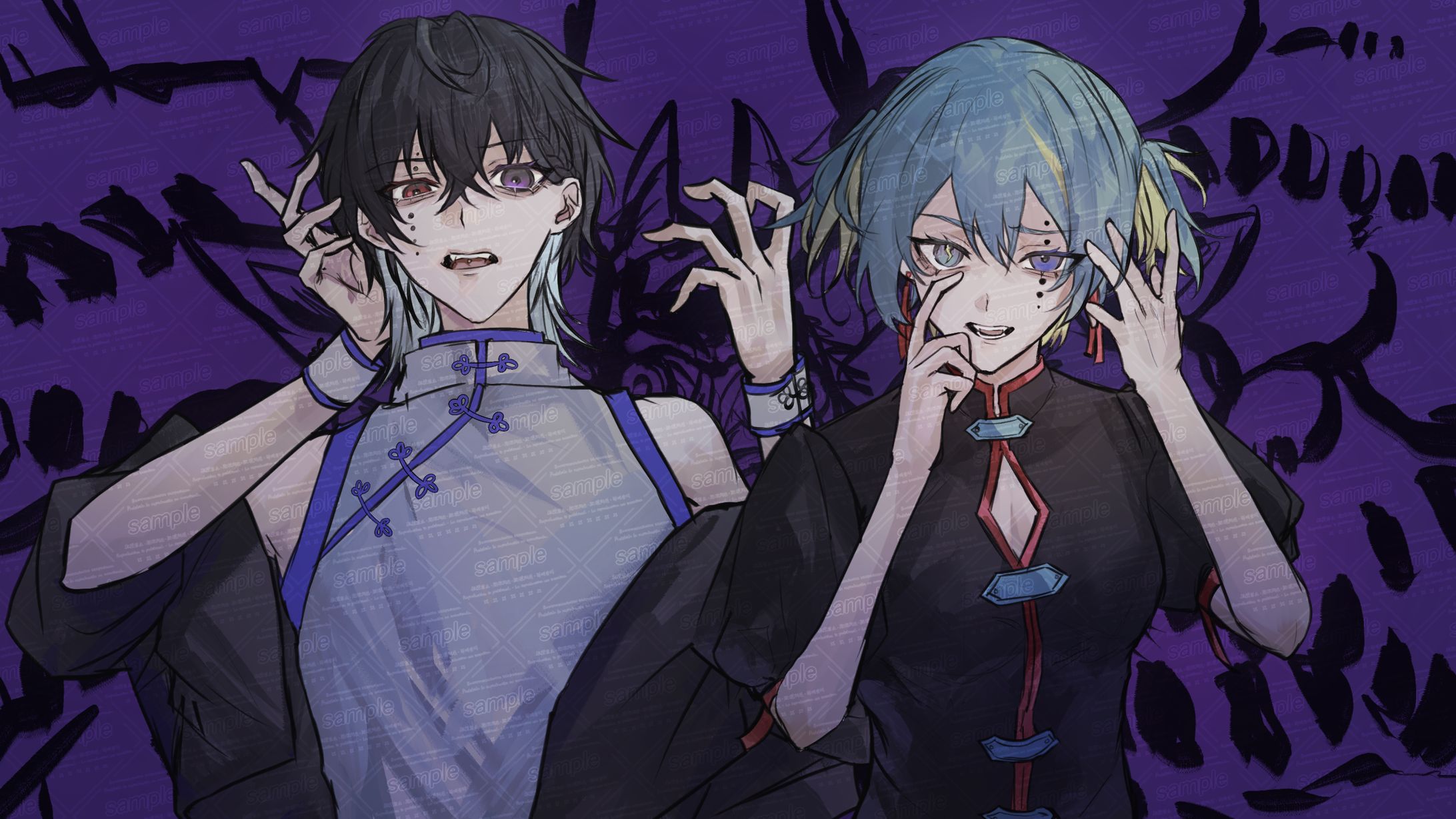 黒崎ゆずる様・天雲らいう様歌ってみたサムネイルイラスト-1