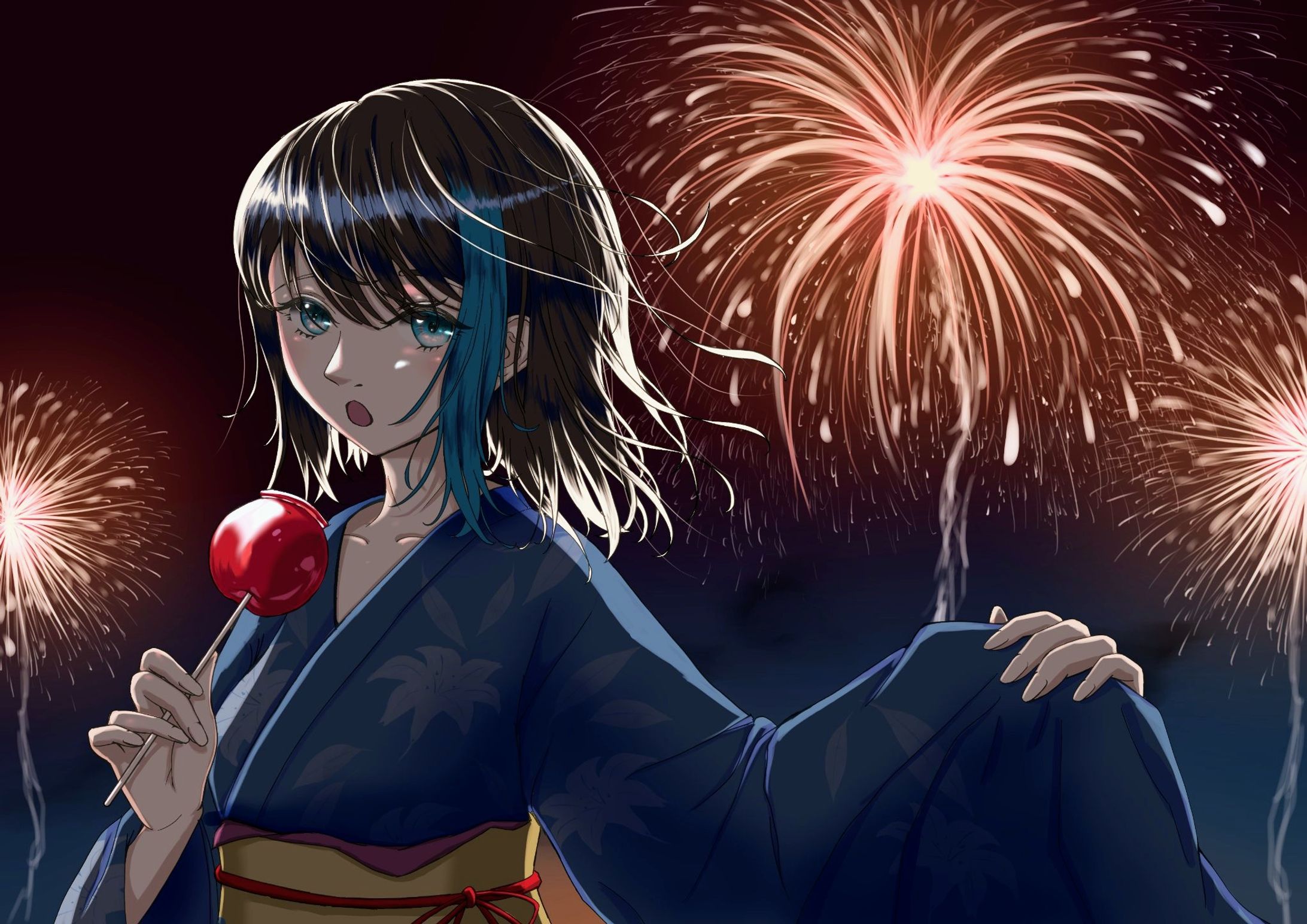 花火とりんご飴-1