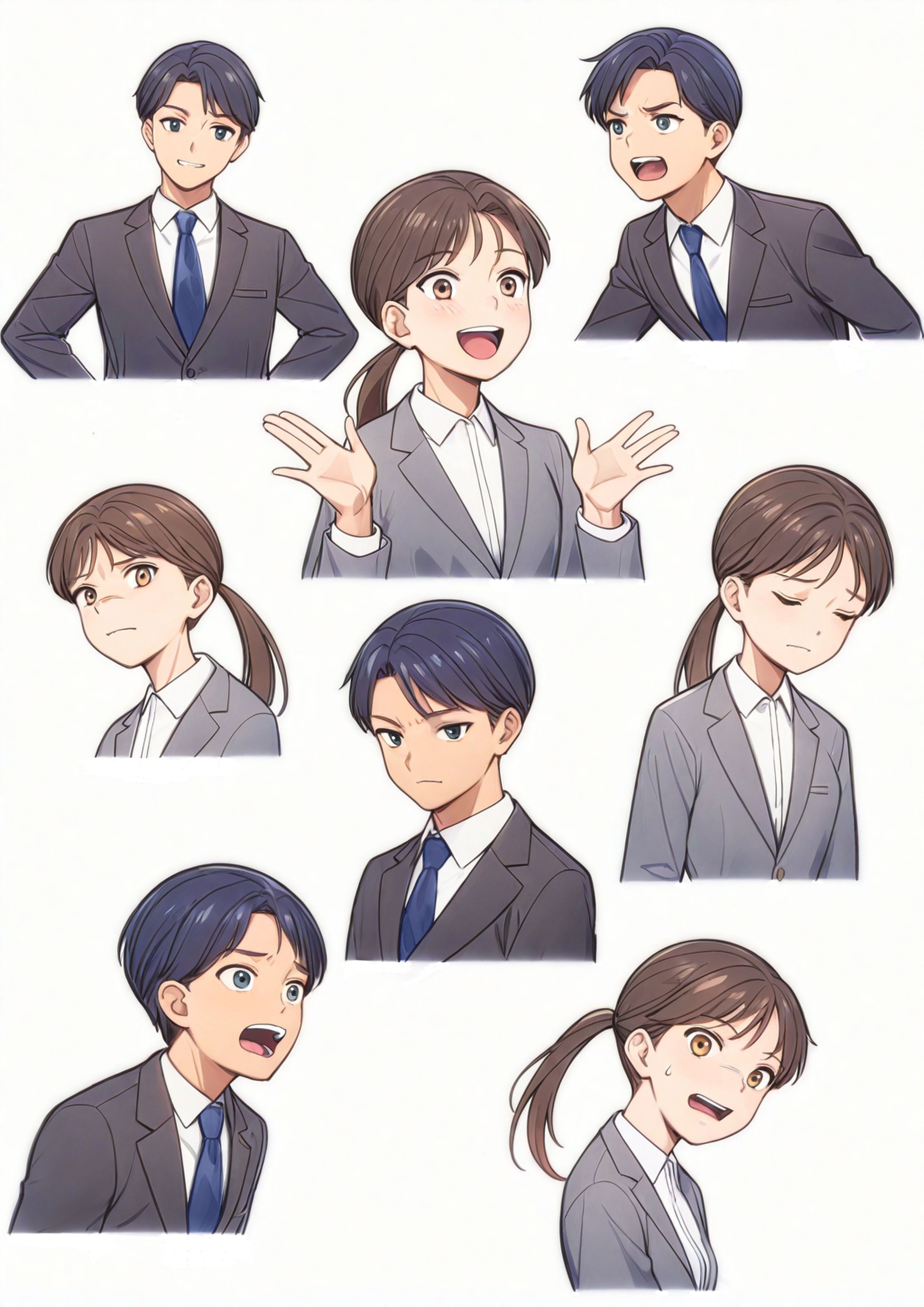 サンプル　オフィス男女　表情-1