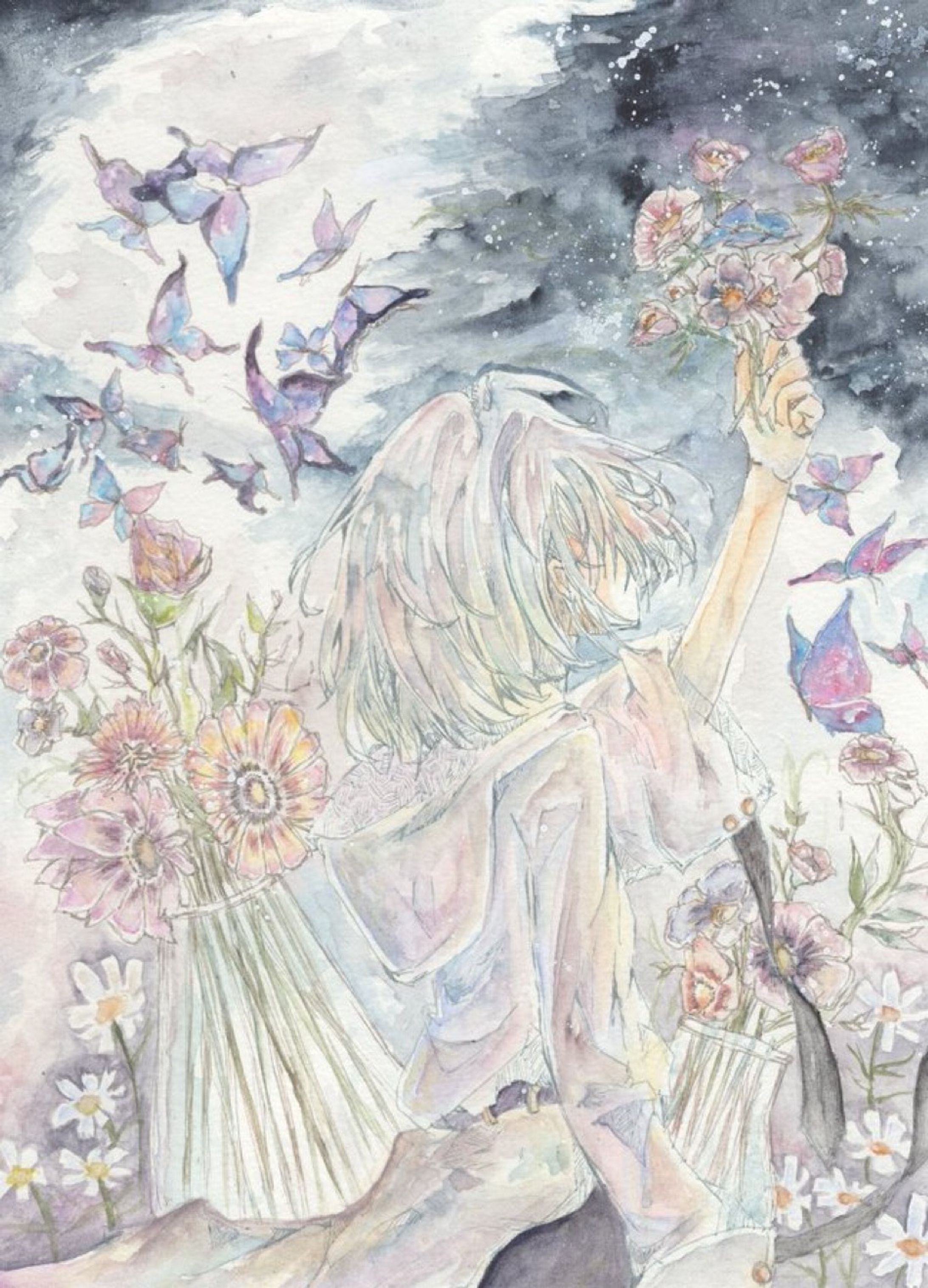 【水彩イラスト】生花に憧れて-1