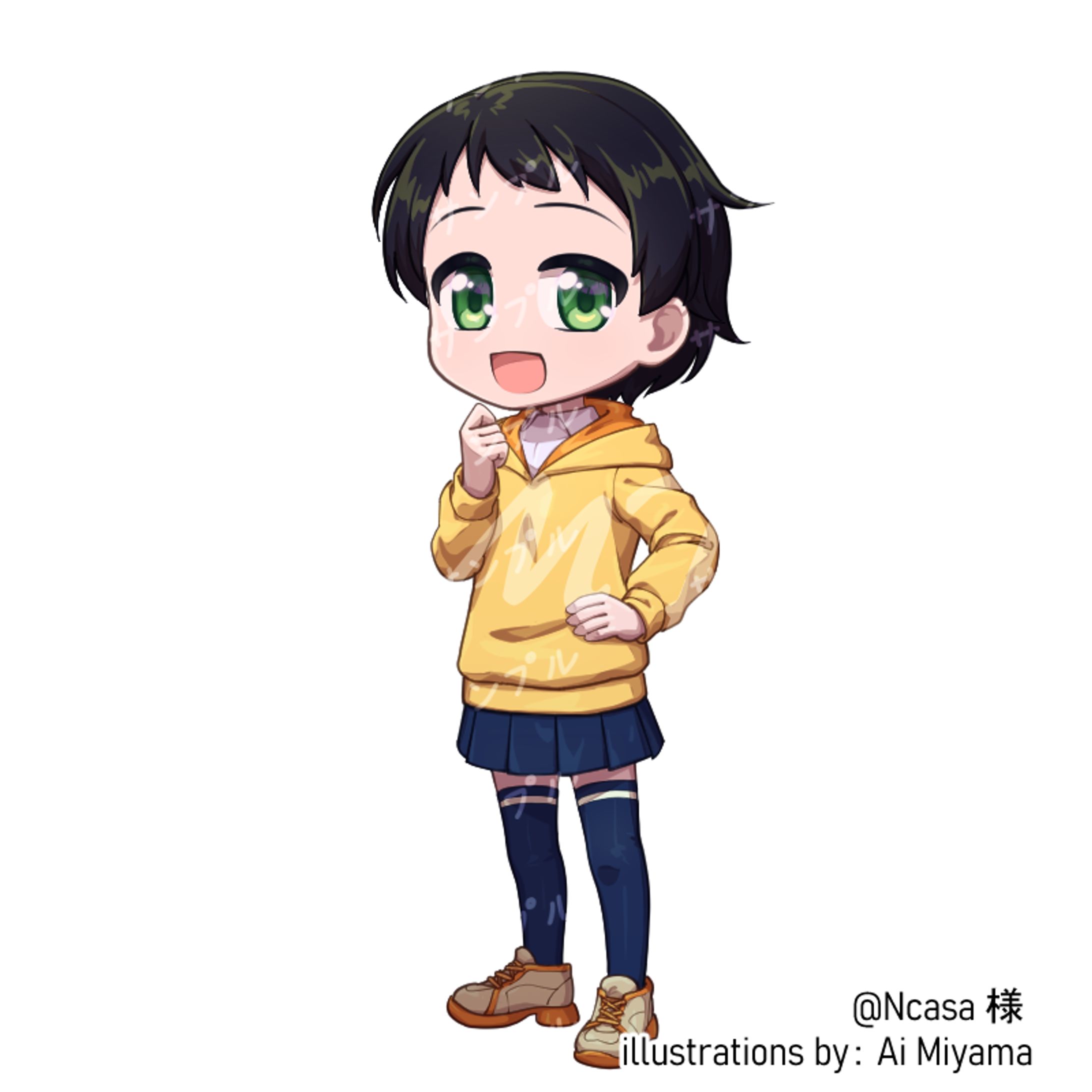 ショートヘアの元気な女の子立ち絵-1