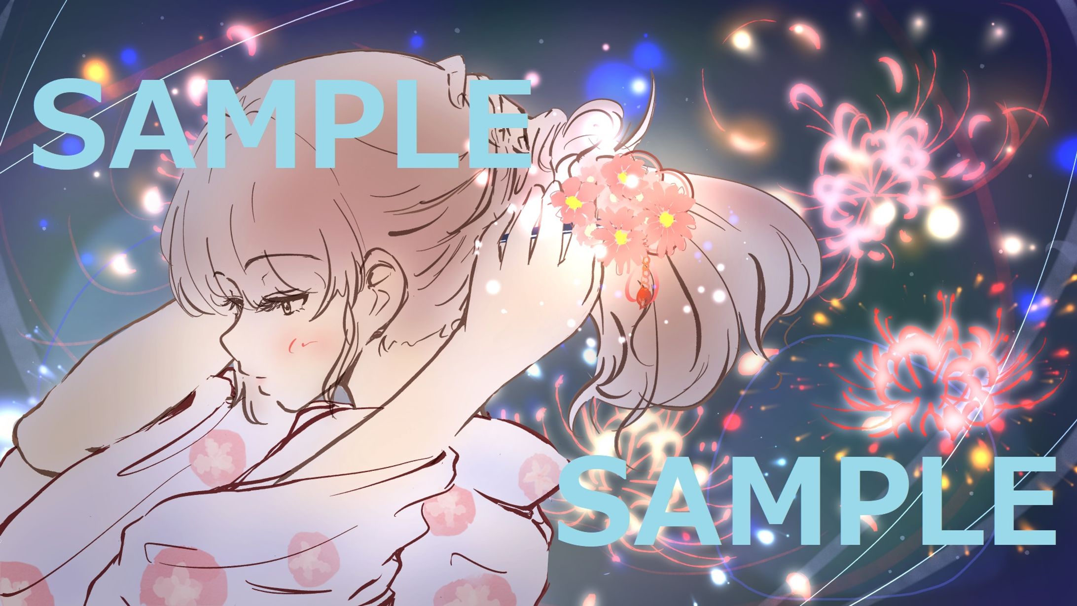 「花言葉（Language of flowers)/宮舞モカ（Miyamai Moca）」 - ​FOX DRUMS'　MV用イラスト-1