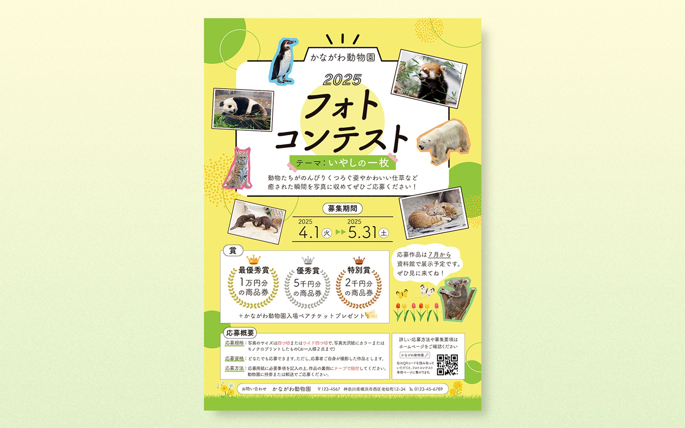 【チラシ】動物園のフォトコンテスト-1