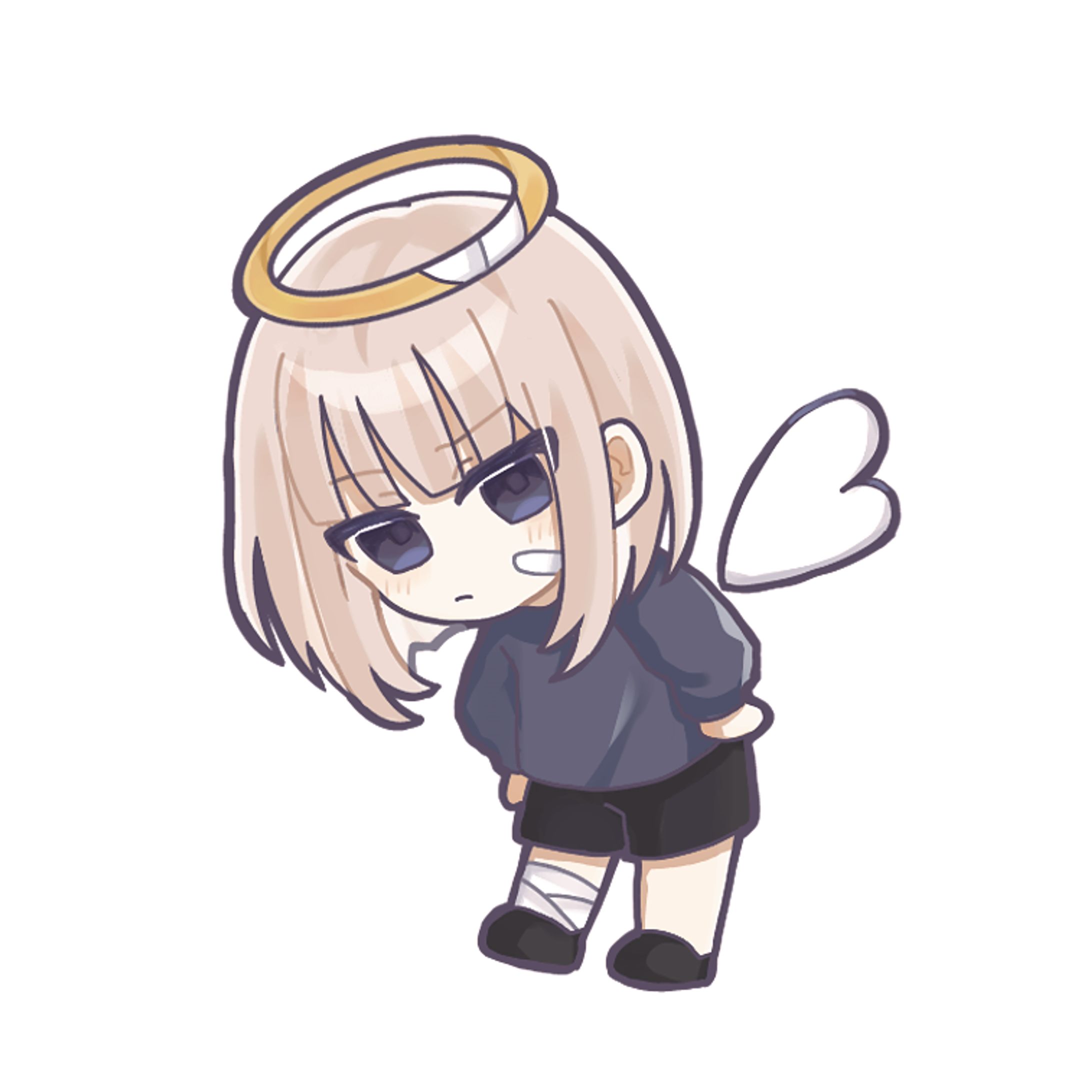 天使の少女のデフォルメイラスト-1