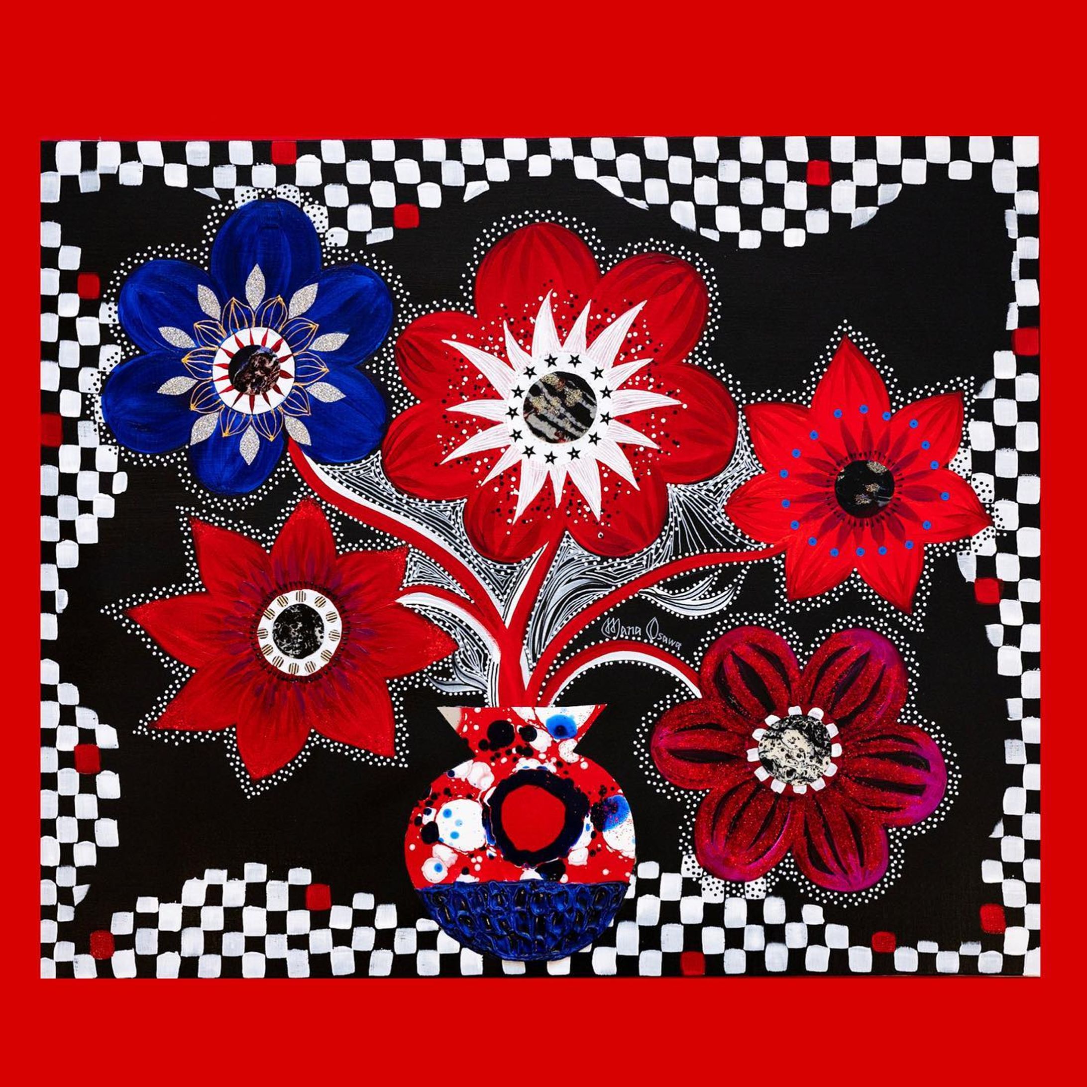 Anemone Flag Check
F20号
フラッグチェックと質感が面白いバイカラーの花瓶が楽しめるアネモネを描いた作品です♪

ArtValley ECサイトでお取り扱い中の作品 @artvalley_tokyu 

#大沢愛 #manaosawa #artcontemporain #modernart #artcollector #artgallery #acrylicpainting #painting  #collageartwork #illustration #artstagram #artlovers #visualart #contemporaryart #colorful  #mixedmedia #ミクストメディア #绘画 #当代艺术 #現代アート #현대예술 #アートコレクター#naiveart #selftaughtartist #Fauvism #womanartists #アネモネ #anemone #primitive #artvalley-1