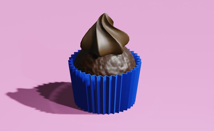 3Dモデリング カップケーキ