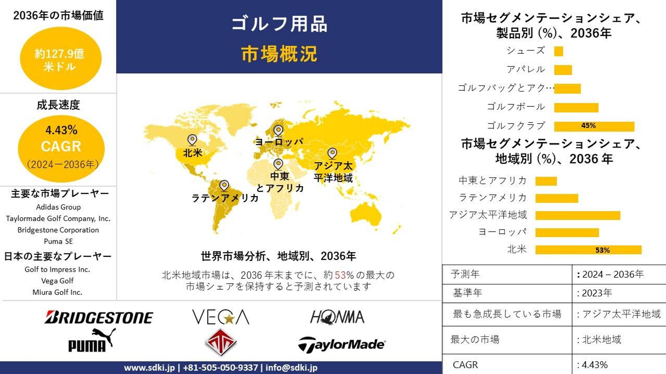 世界のゴルフ用品産業調査、規模、成長、動向レポート、シェア、トップメーカー、洞察分析、2024-2036年予測-1
