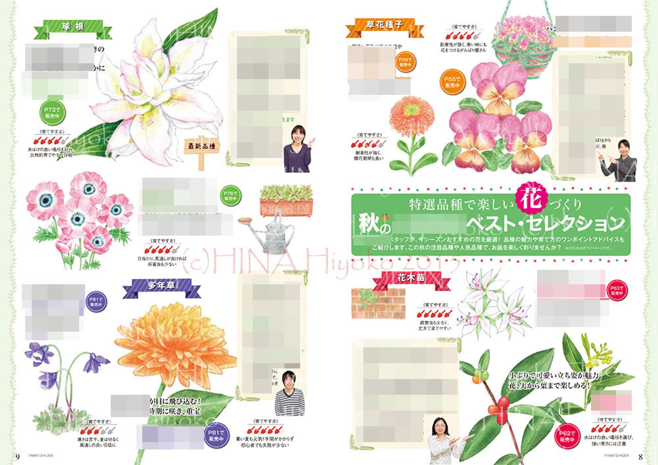 2015年8月：カタログ「会報誌2015年・初秋号」（カットイラスト）（某種苗会社）-1