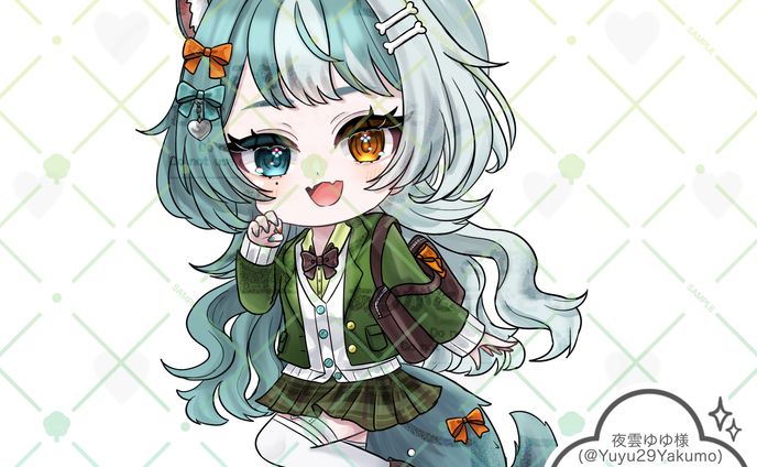 【橘音様ご依頼】夜雲ゆゆ様制服ファンアート