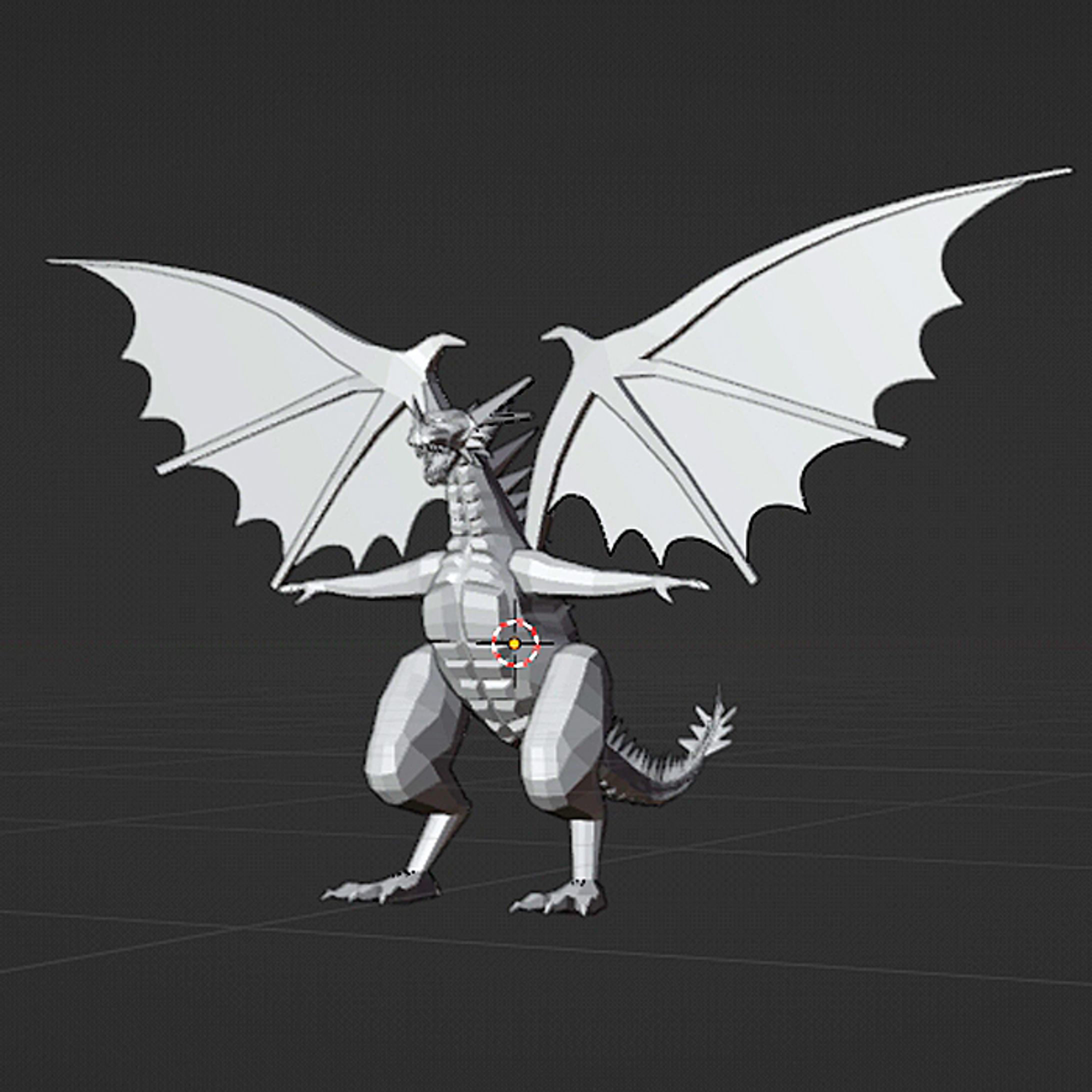 blender　ドラゴン制作中　オリジナル作品-1