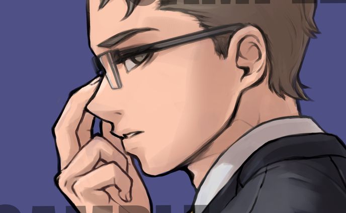 創作スーツめがね男子