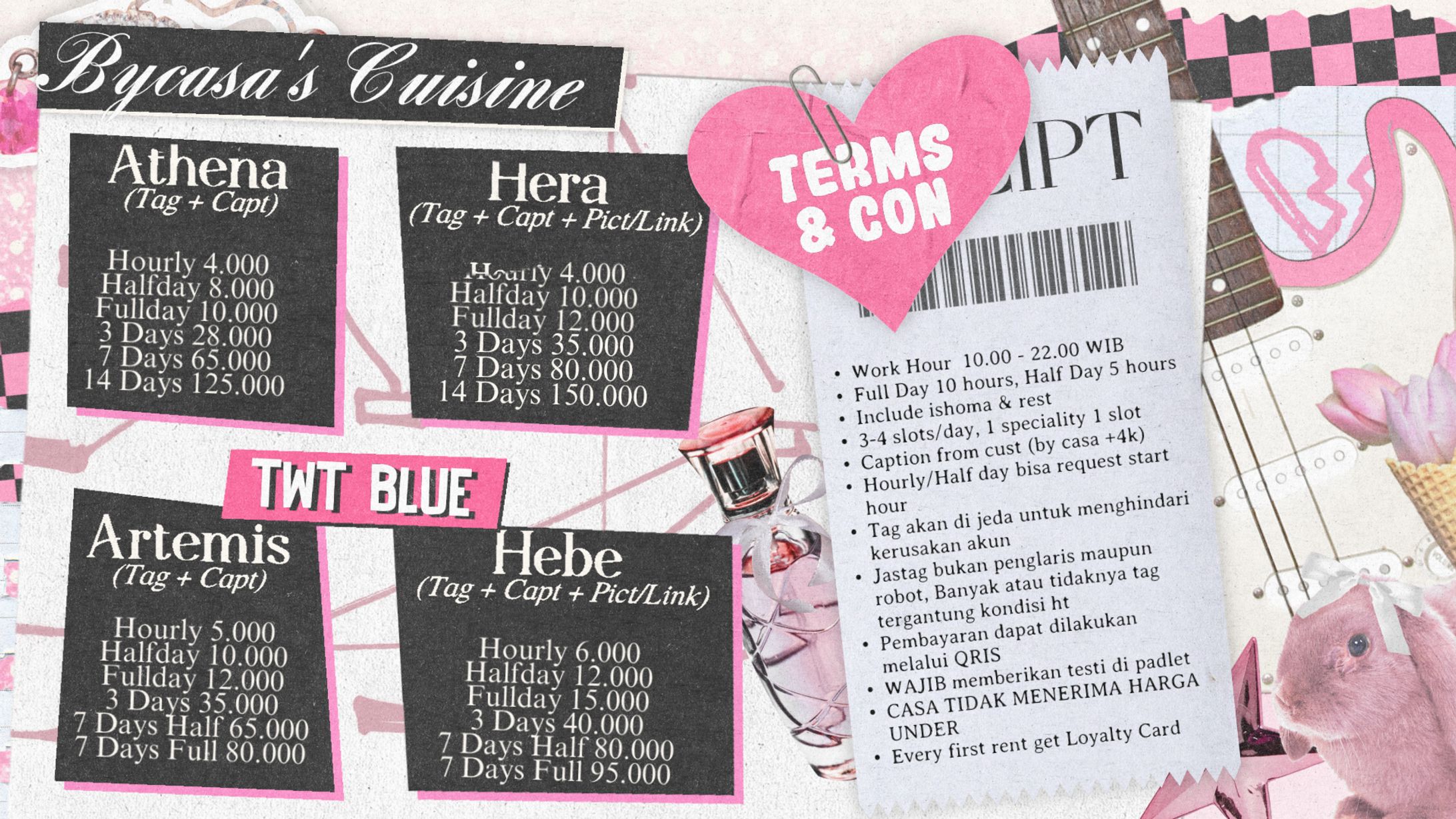 Custom Price List for Casa-1