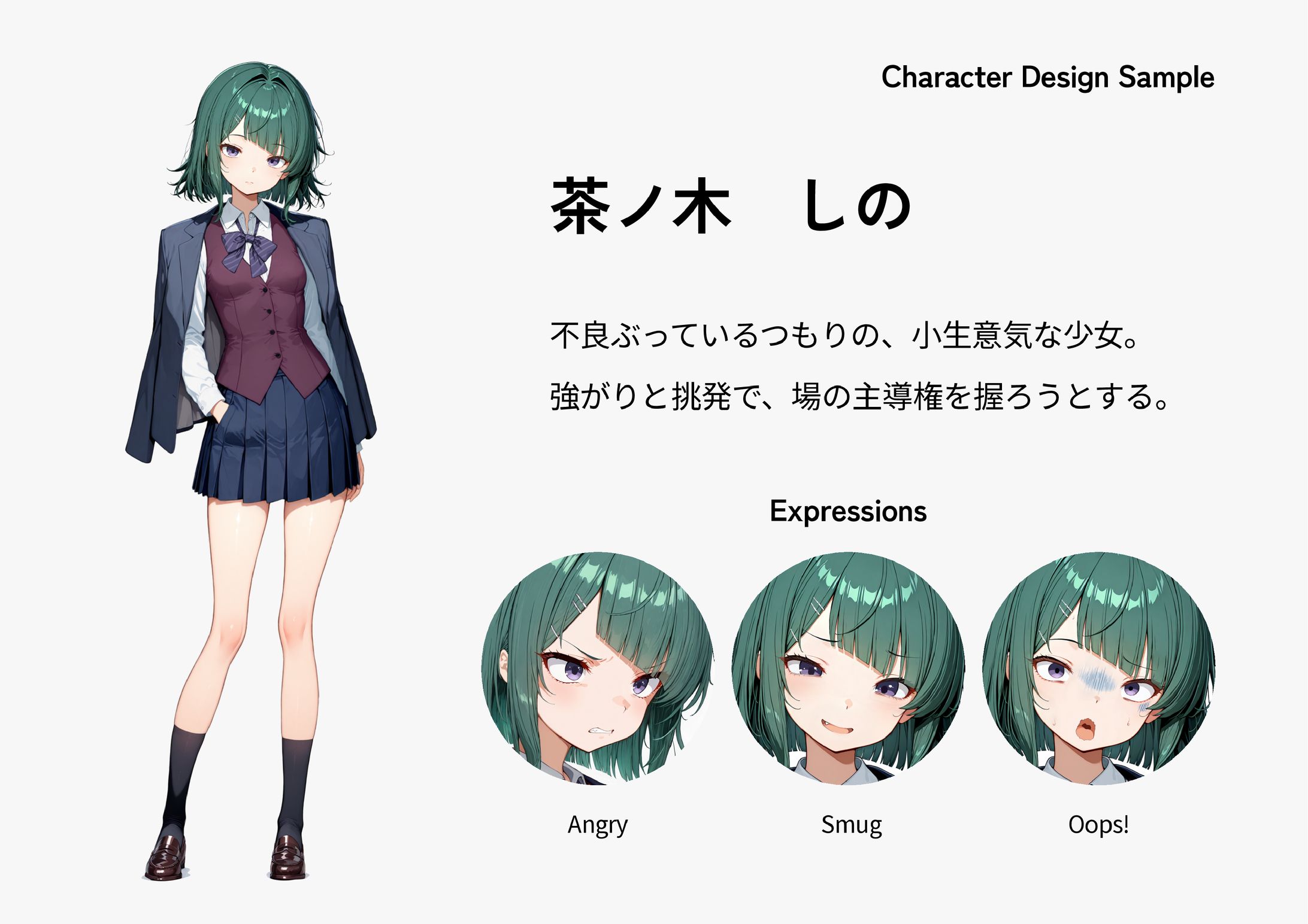 茶ノ木 しの｜キャラクター設計サンプル-1