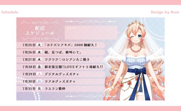 スケジュール画像、活動者支援動画