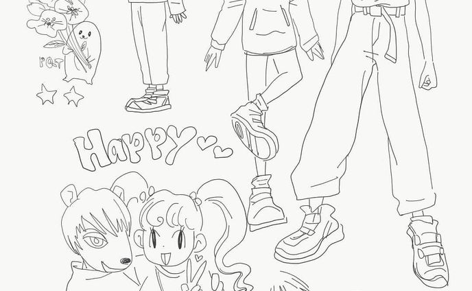 今日のアートボード✍️🌟
・
・
線画とカラー🤡
・
・
#animal #girl#men#character#夏#キャラクター#pop#カラフル#summer#cheblo#love#イラスト#絵#illustrator#illustration#pic#couple#cute#colorful #enjoy#cheblocrafthouse#仲良し#friend#fashion#sketch