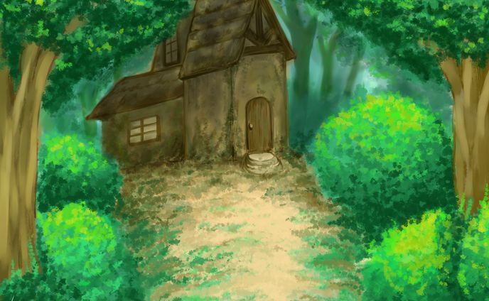 山小屋の背景　サンプル