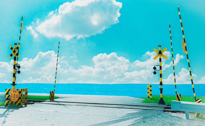 【blender】溶ける群青が交差する