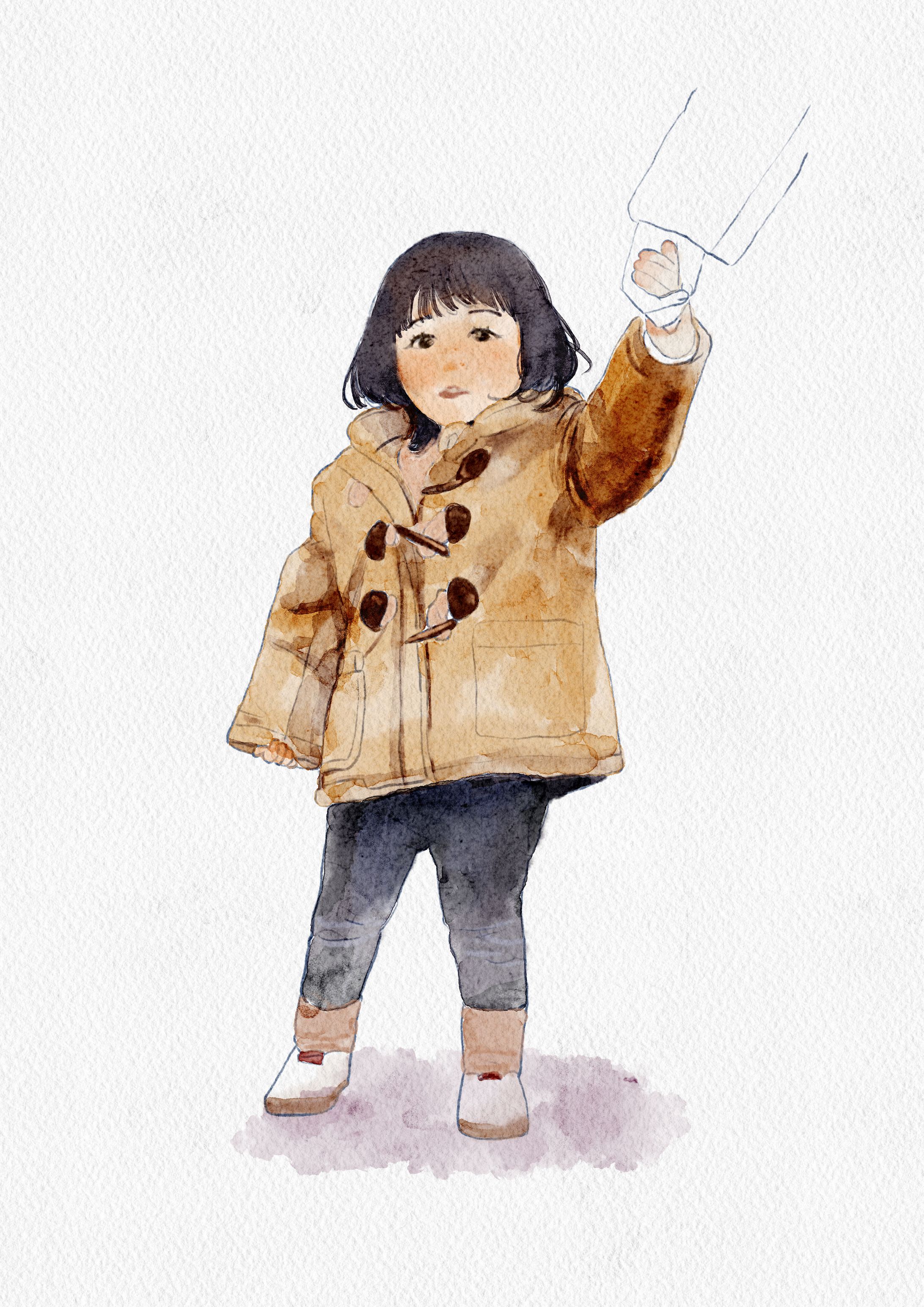 水彩の似顔絵-1