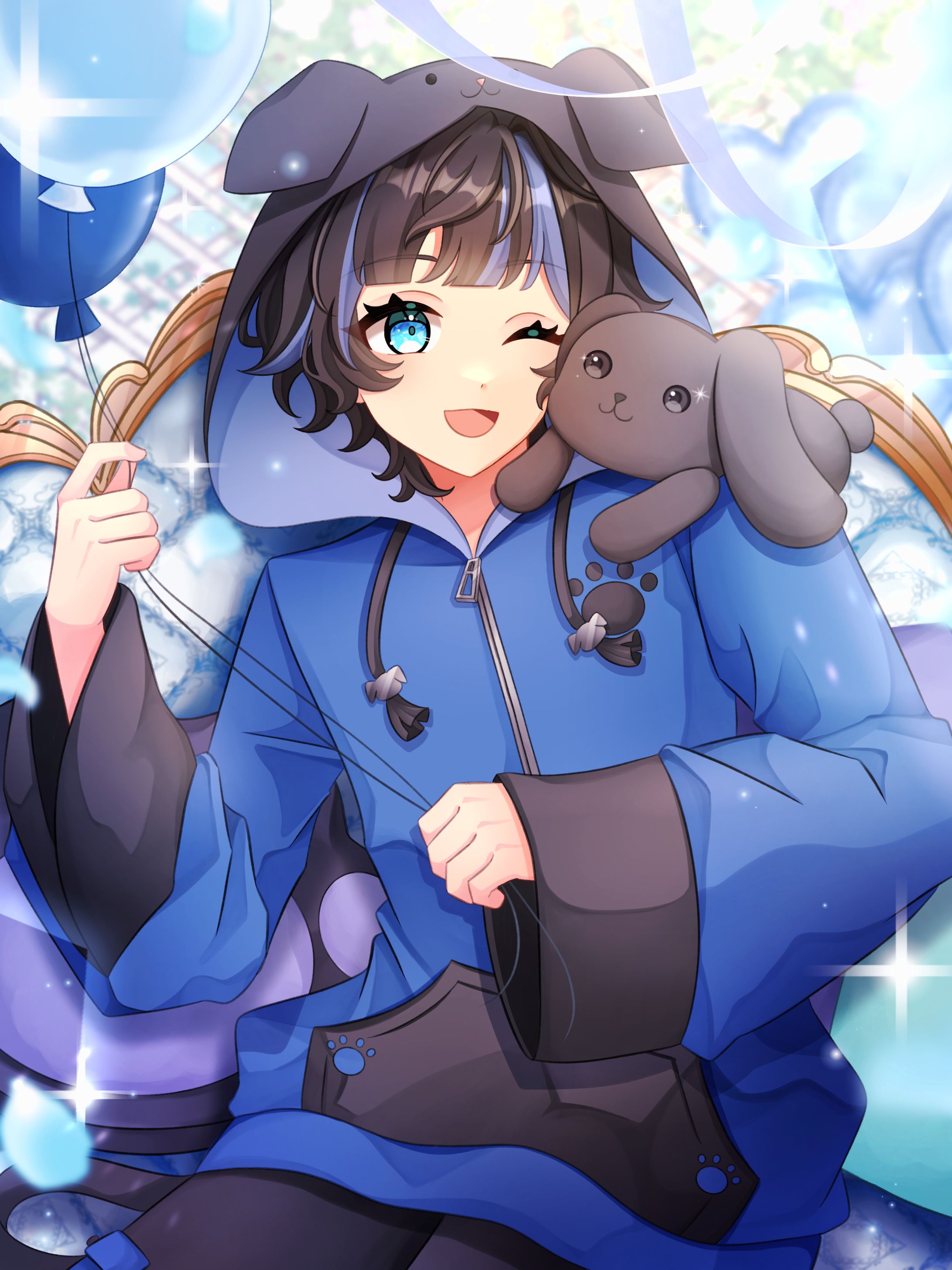 夜乃むい様 2周年イラスト-1