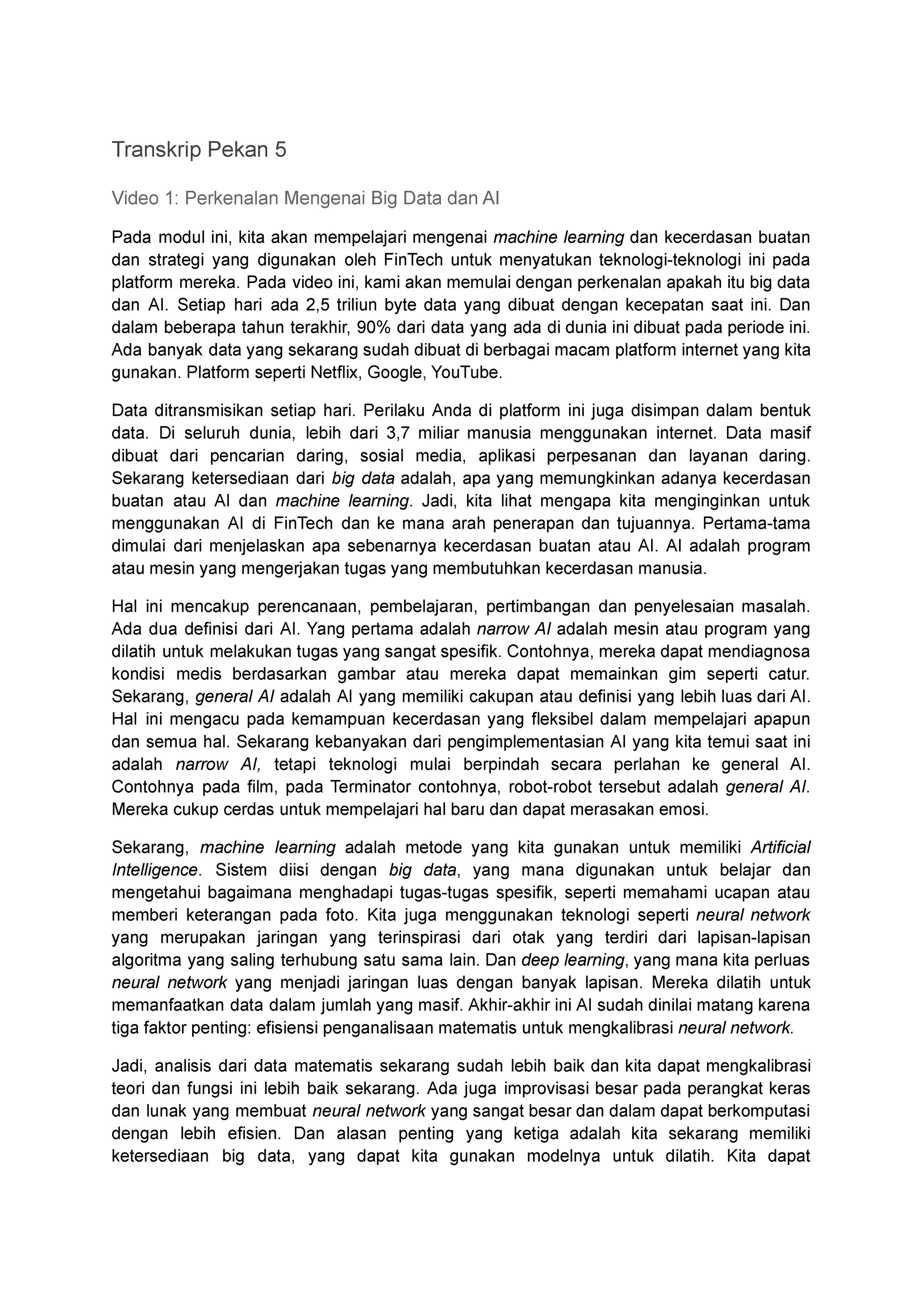 Transkrip Video Mengenai AI-1