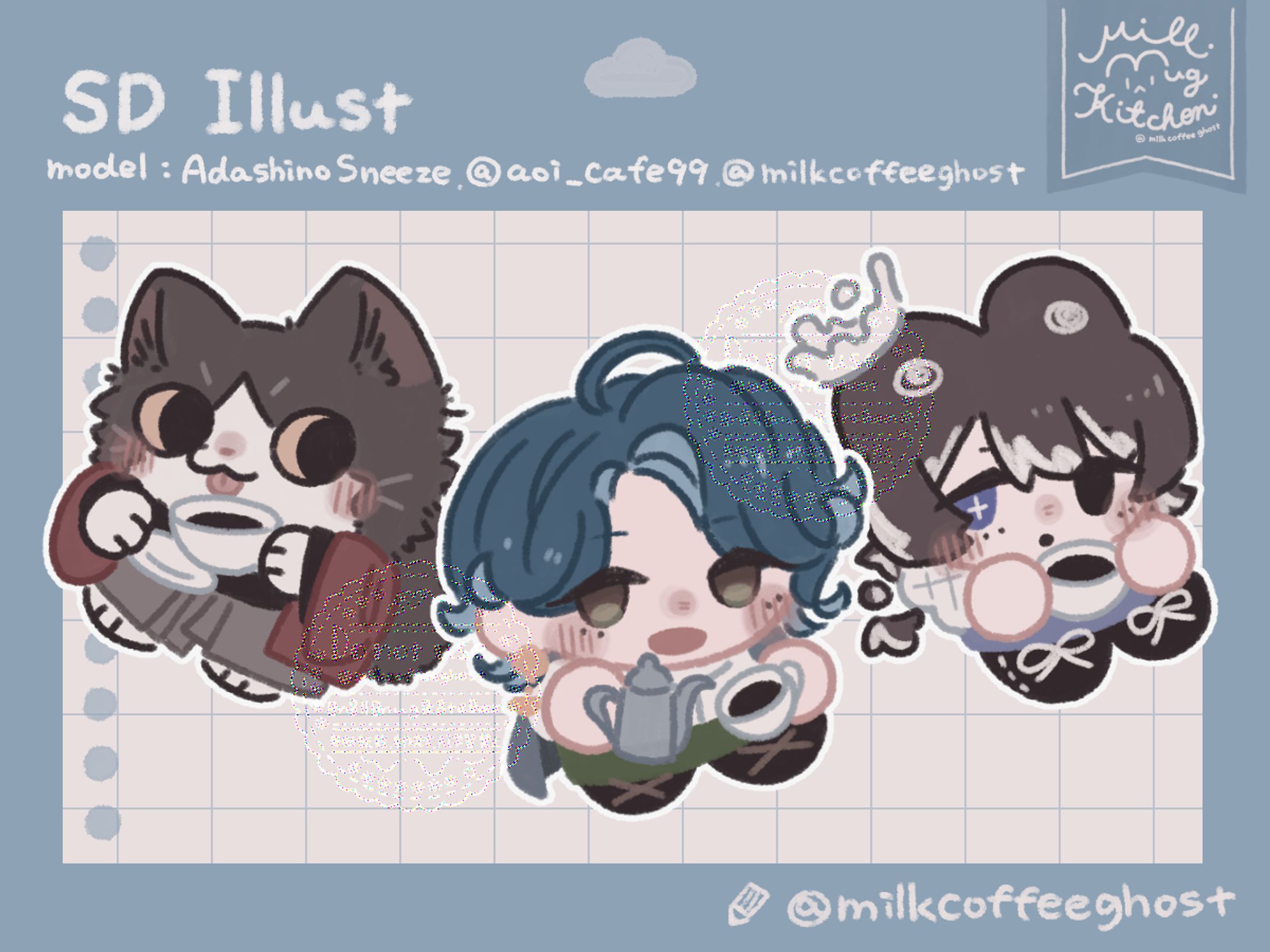 🍮 「おしえて！あおい先生！」 企画&コラボコーヒー┊︎SD Illust-1