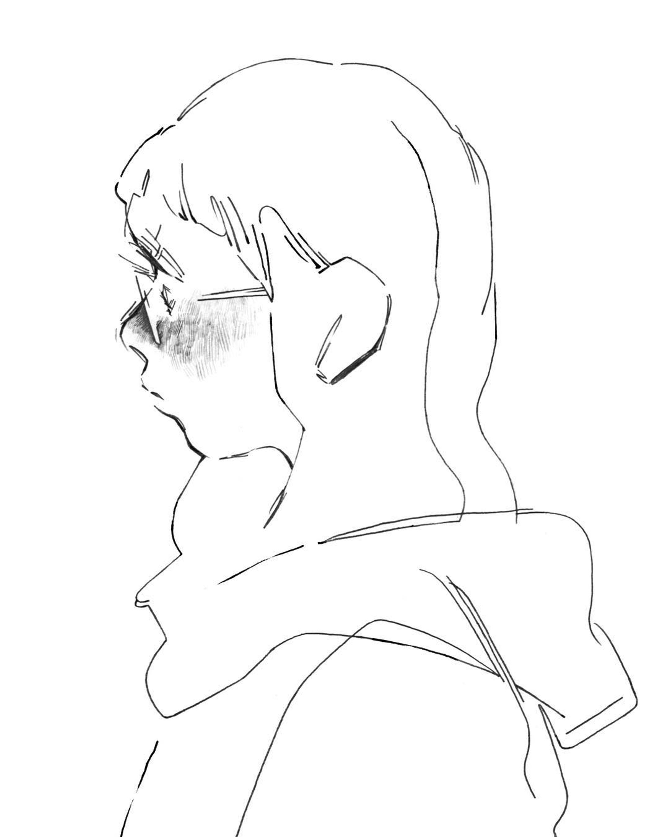 #ilustration #illustration #illustrator #illust #design #mono #monotone #pencil #girl #art #artwork #sketch-1