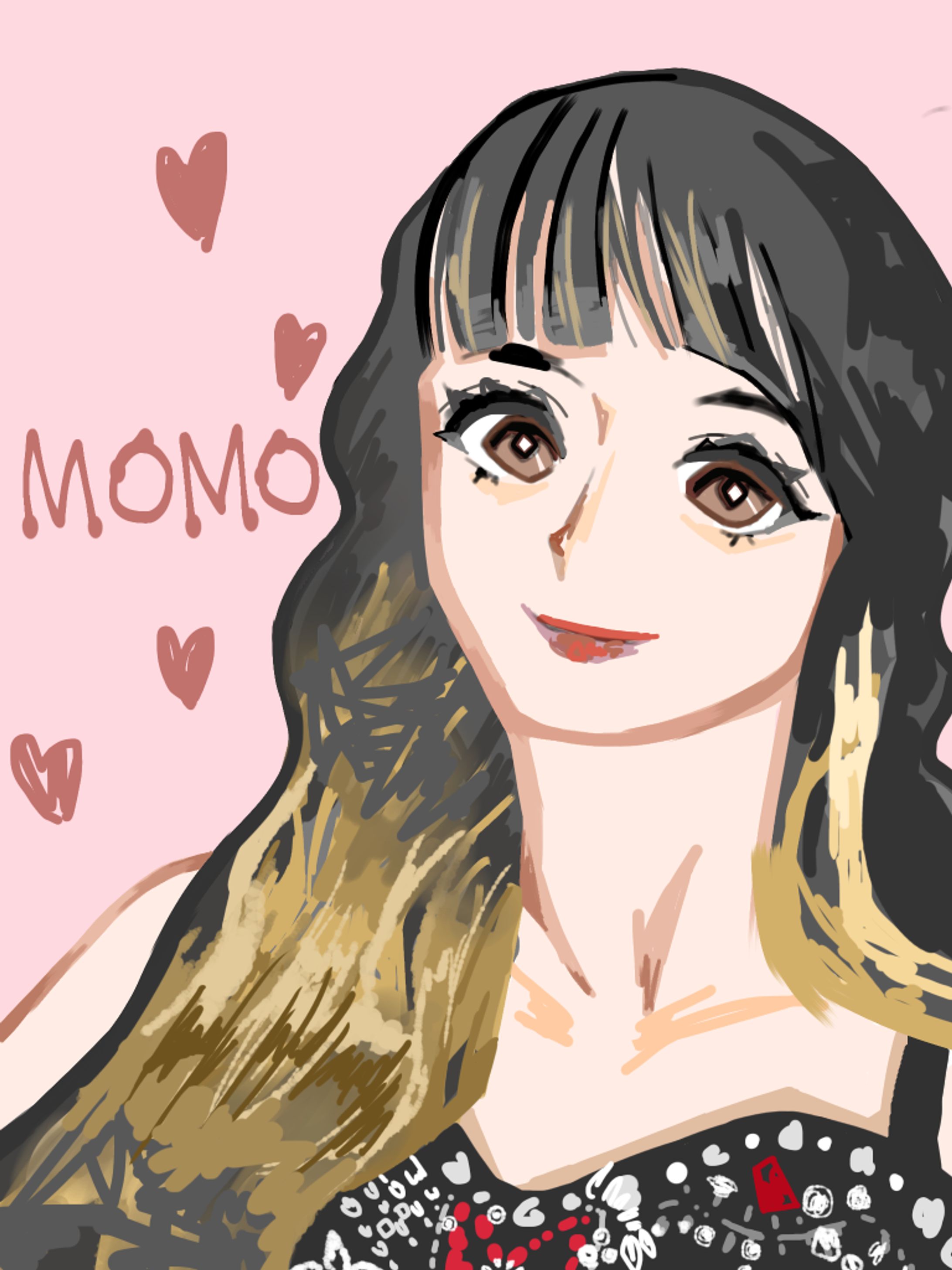 似顔絵 (指で描きました)-1