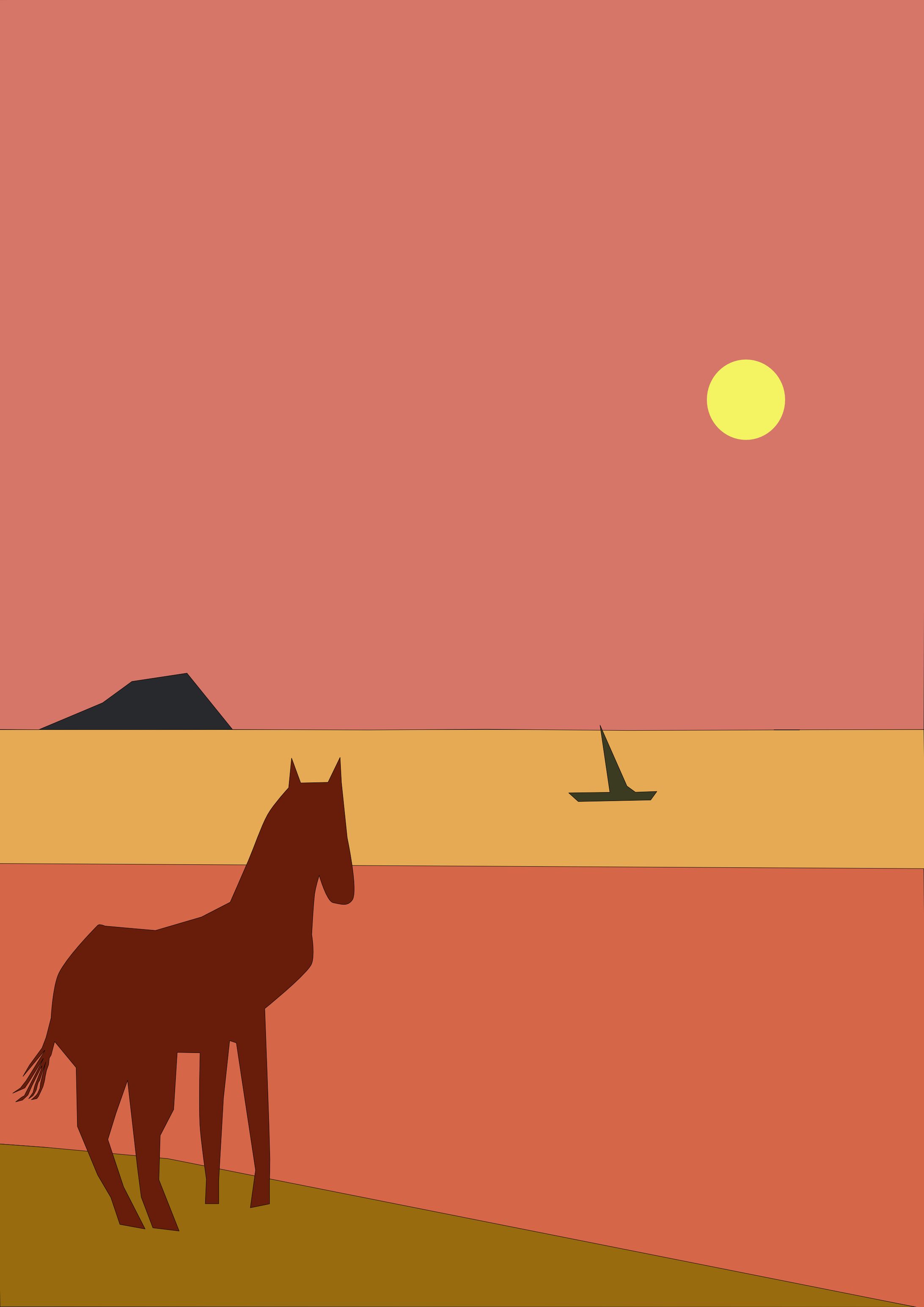 馬と日の出-1