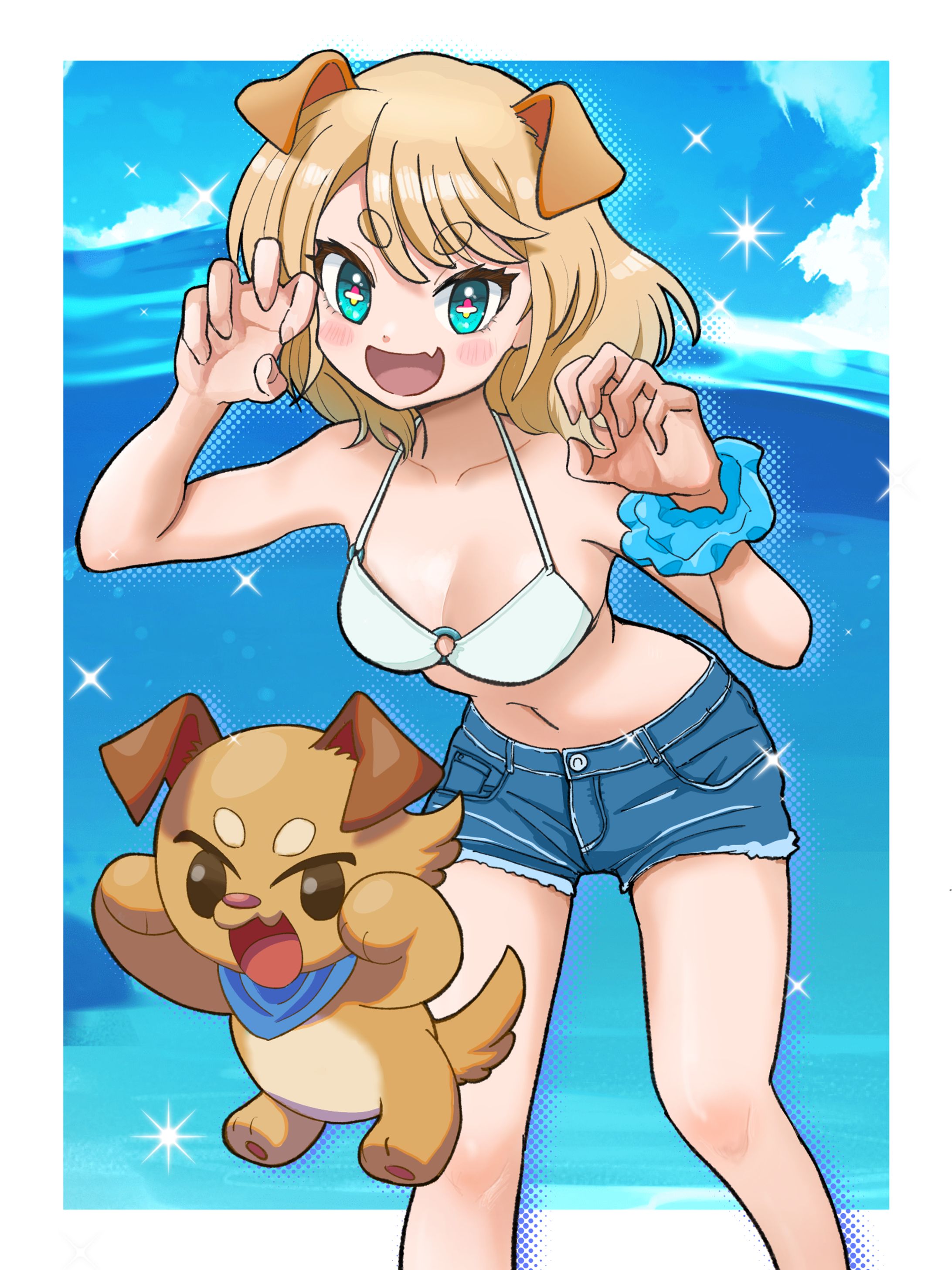 水着とわんちゃん-1