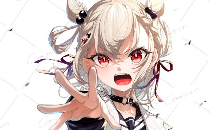 UniVIRTUAL所属／白玖ウタノ　10万人耐久サムネイルイラスト