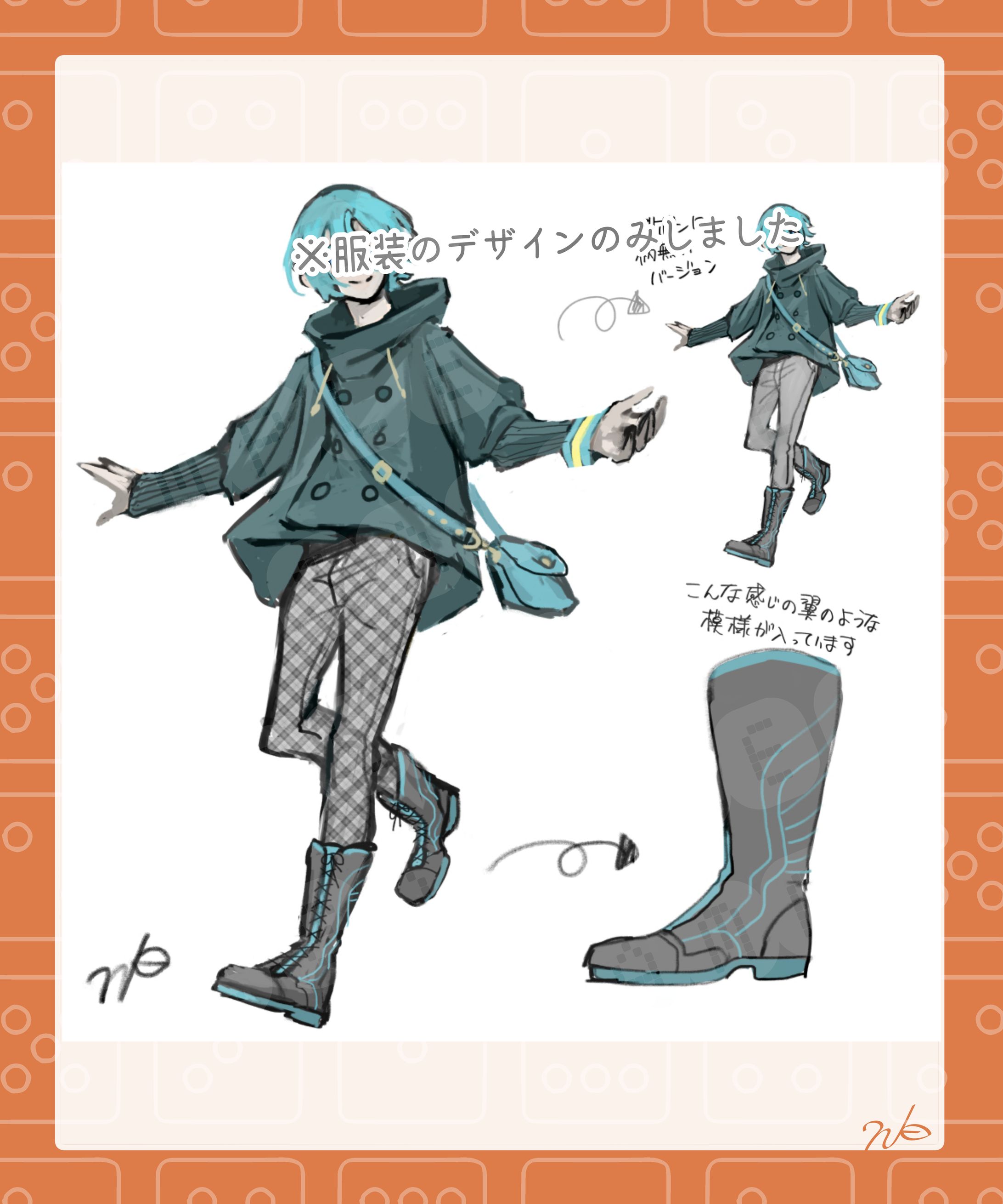 【コンペ応募ラフ】キャラ服装デザイン-1