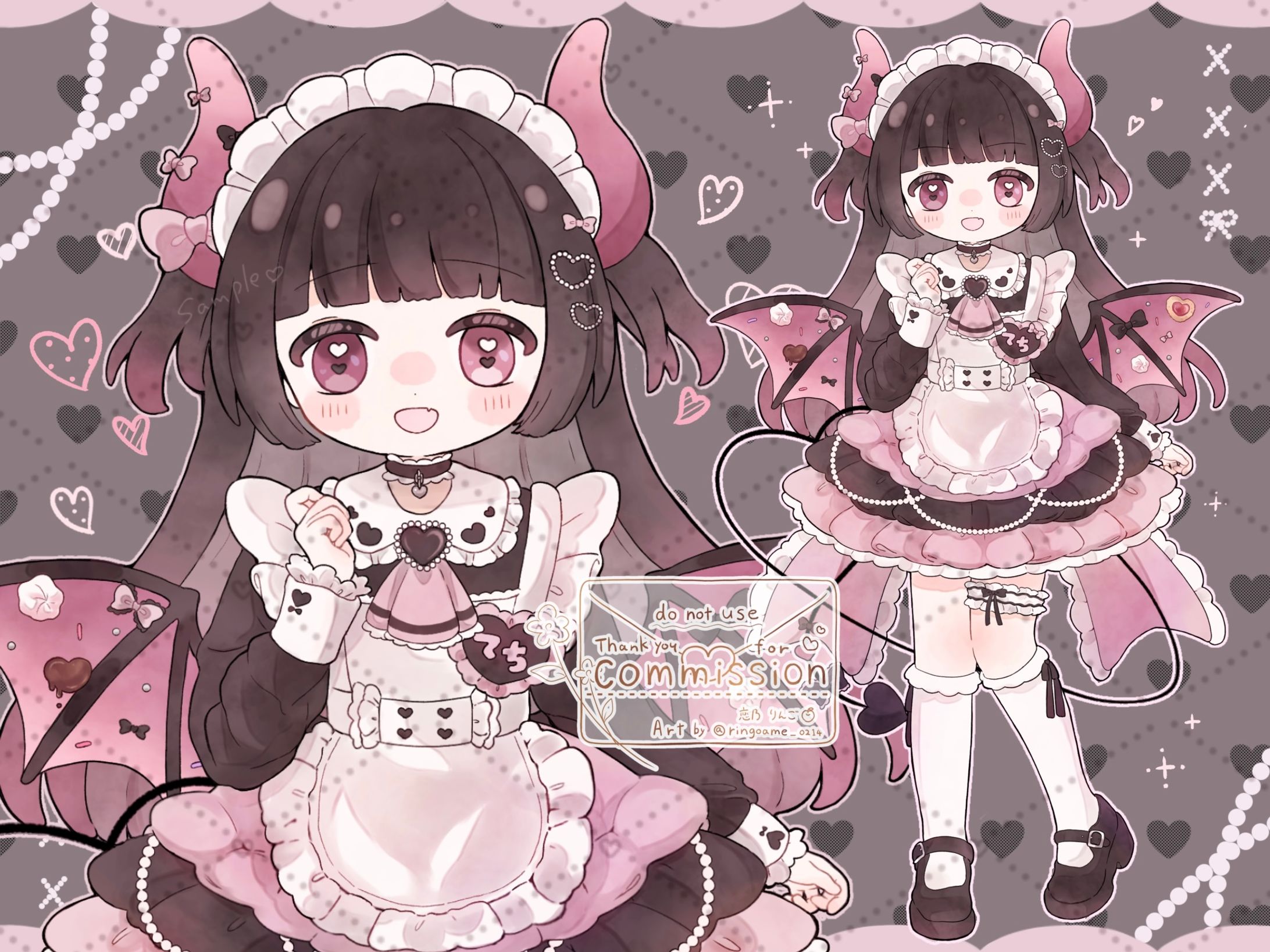 【ご依頼】悪魔てち様　メイド衣装デザイン&立ち絵-1