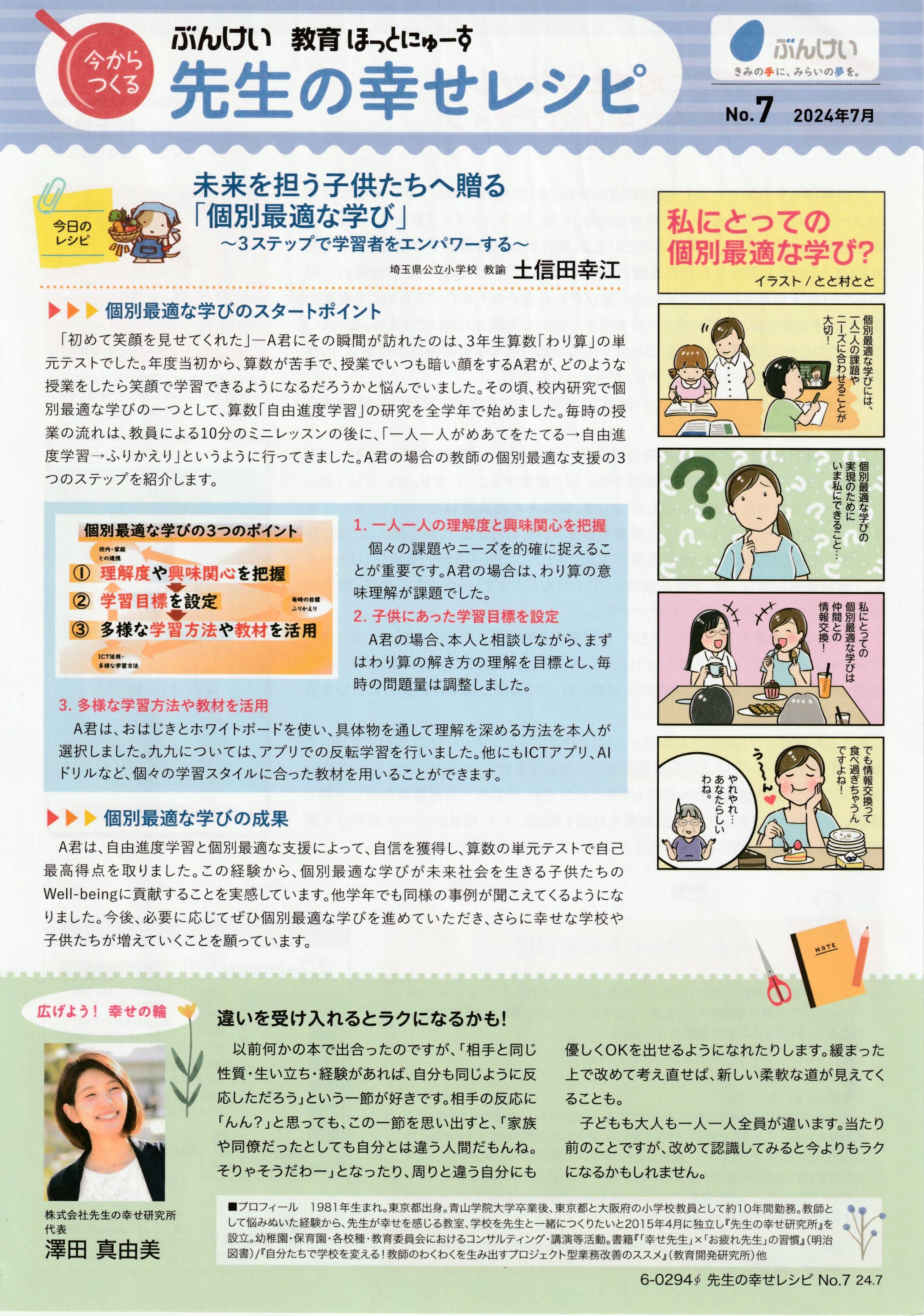 フリーペーパー『先生の幸せレシピ』4コマ漫画作画-1