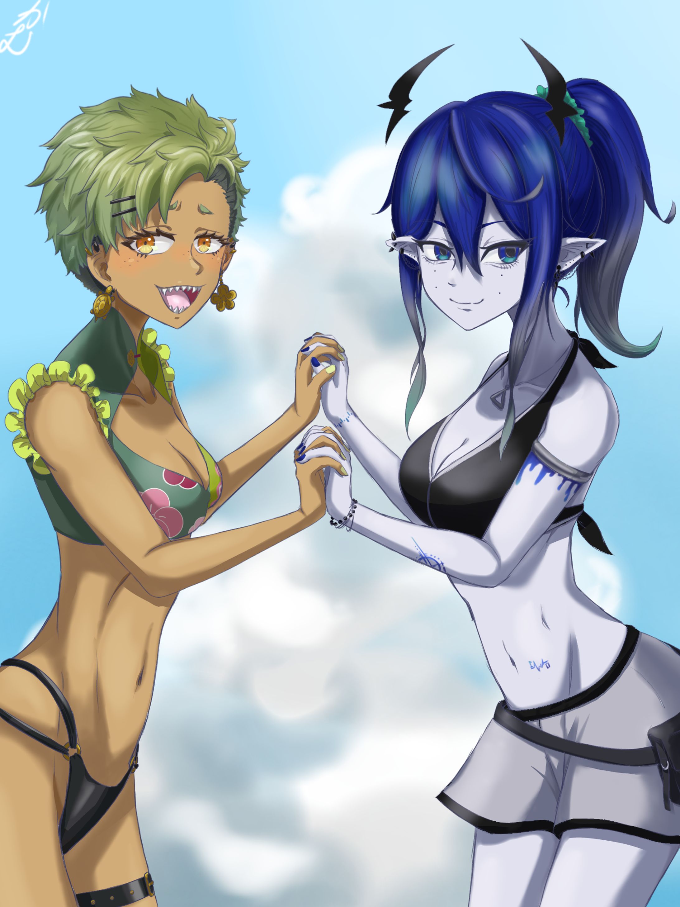 夏水着イラストかむ×せんと-1