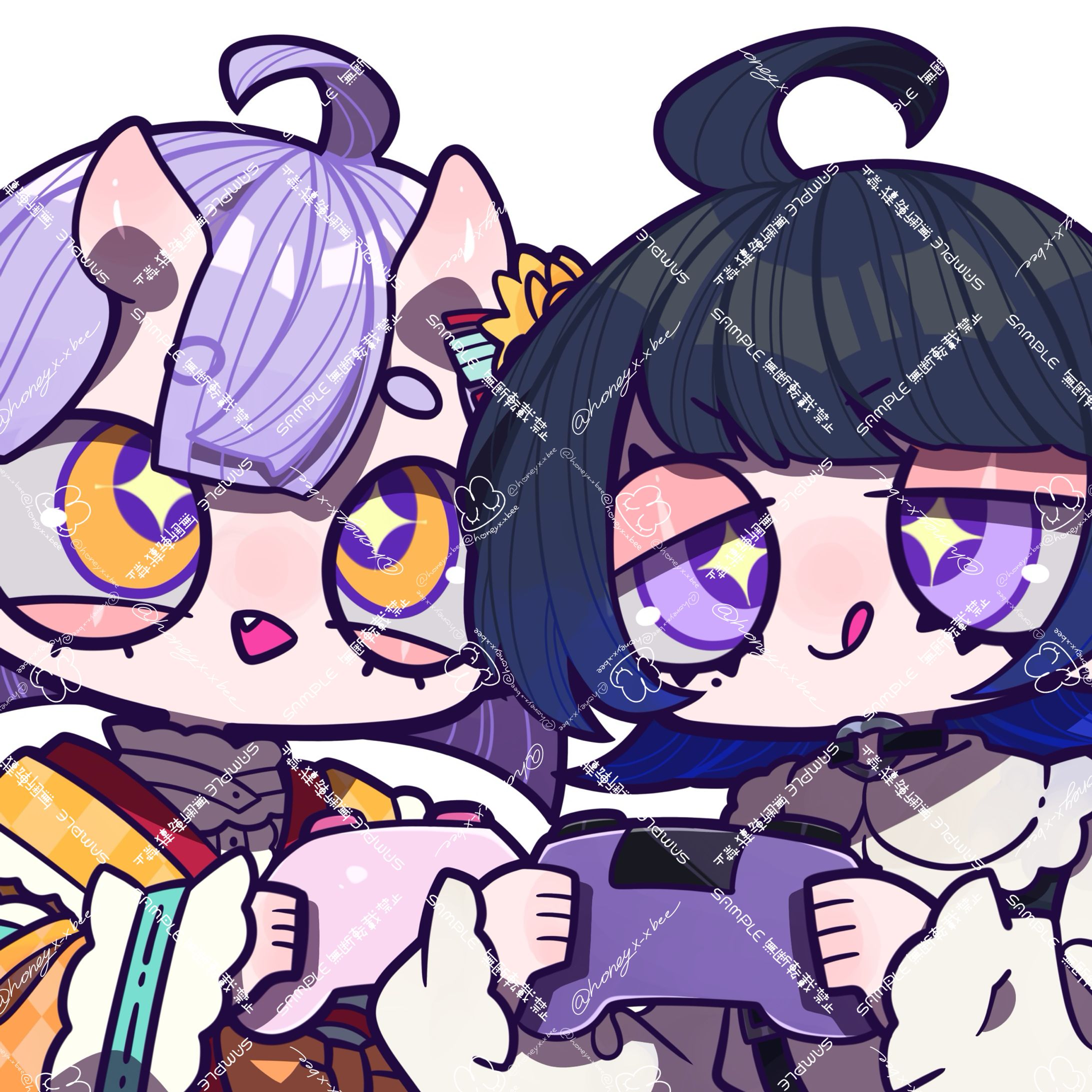 あらたま様、おぼろ様 YouTubeアイコン用イラスト-1