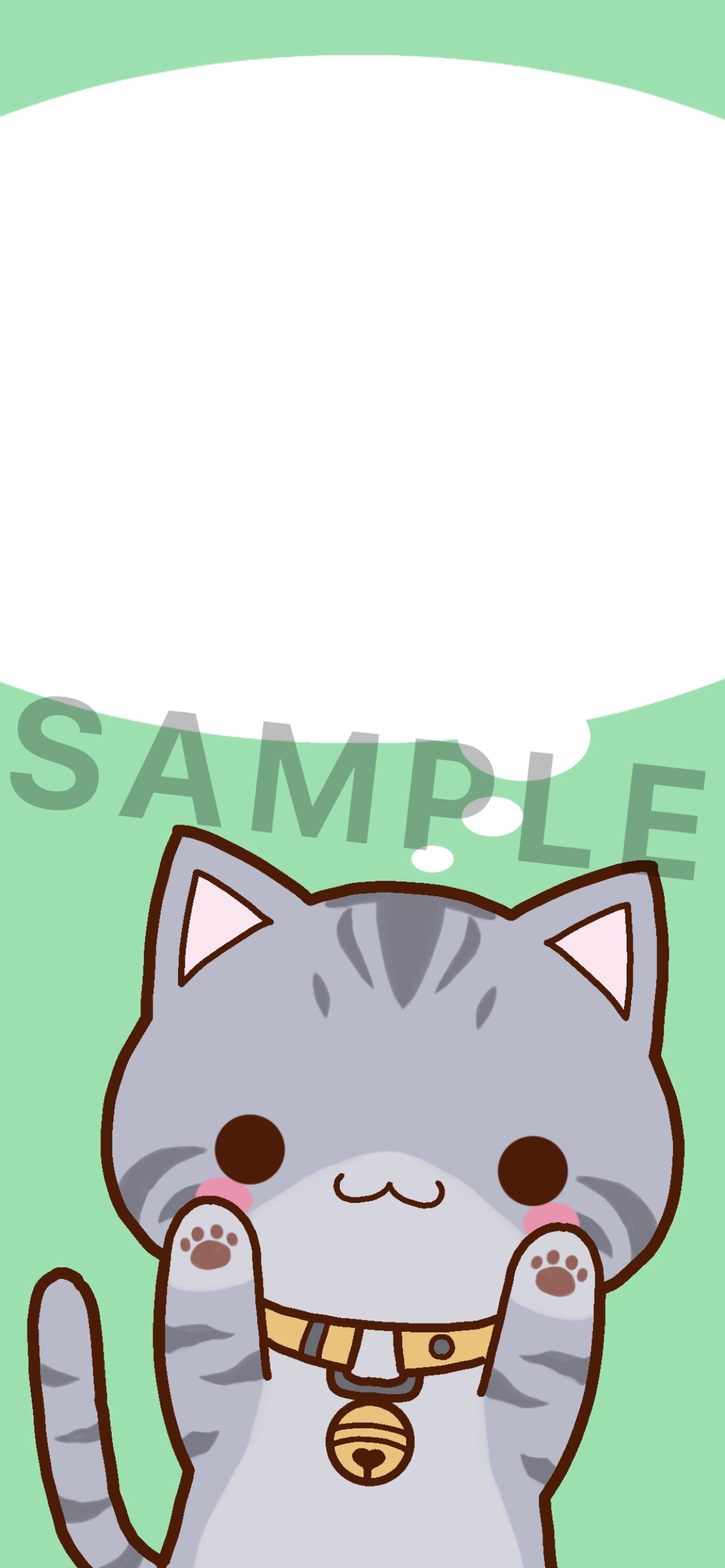 シンプルタッチの猫のスマホ壁紙②-1