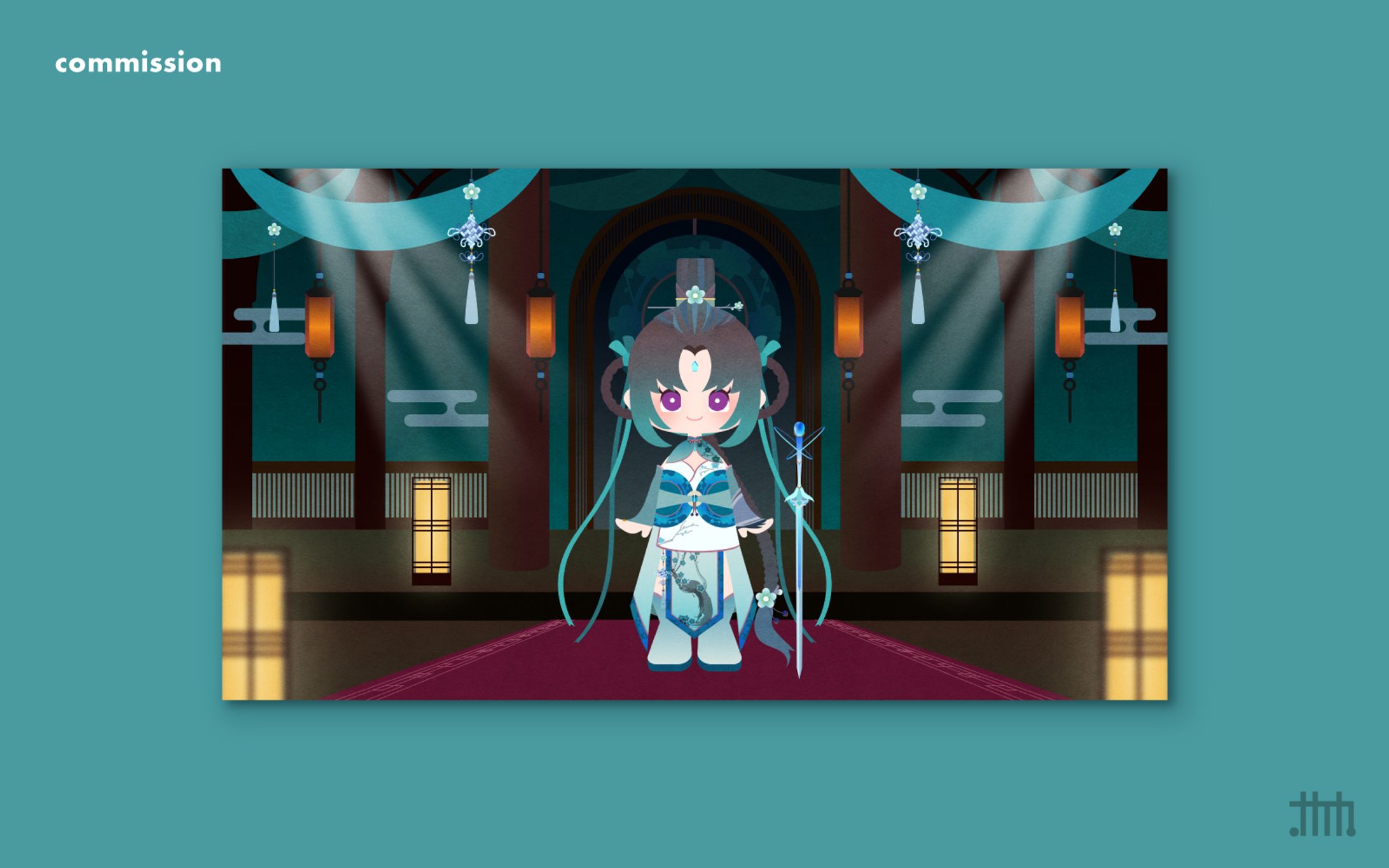 【skeb】Vtuberチンメイ様 ステージイラスト-1