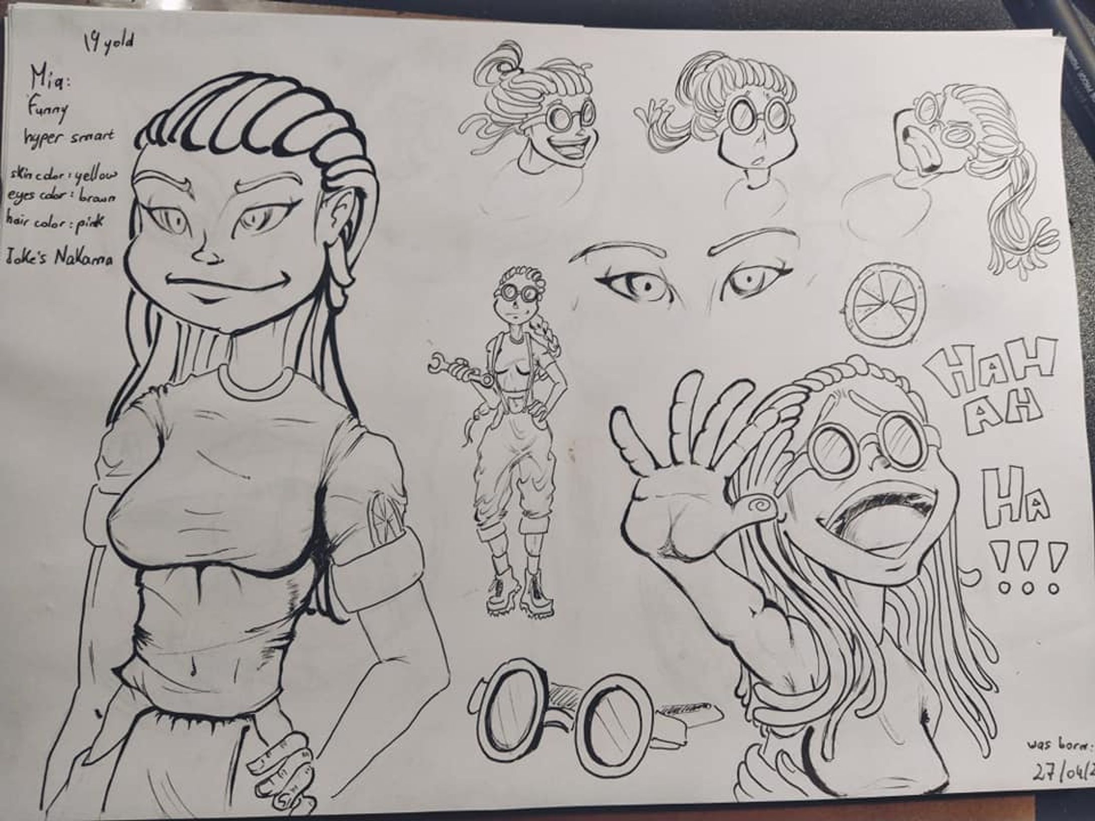 Character design   Joke's friend Mia-1