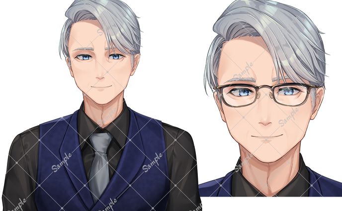 【実績紹介】バストアップイラスト/眼鏡差分