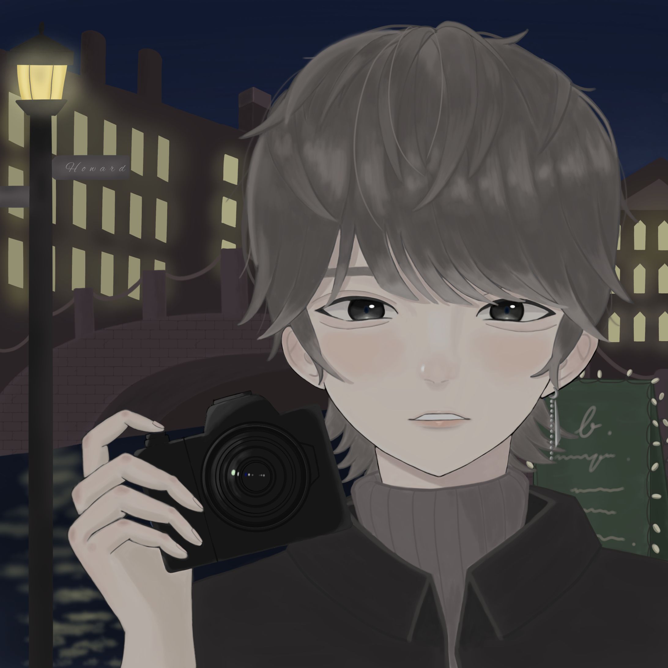 カメラ男子 フリーアイコン-1