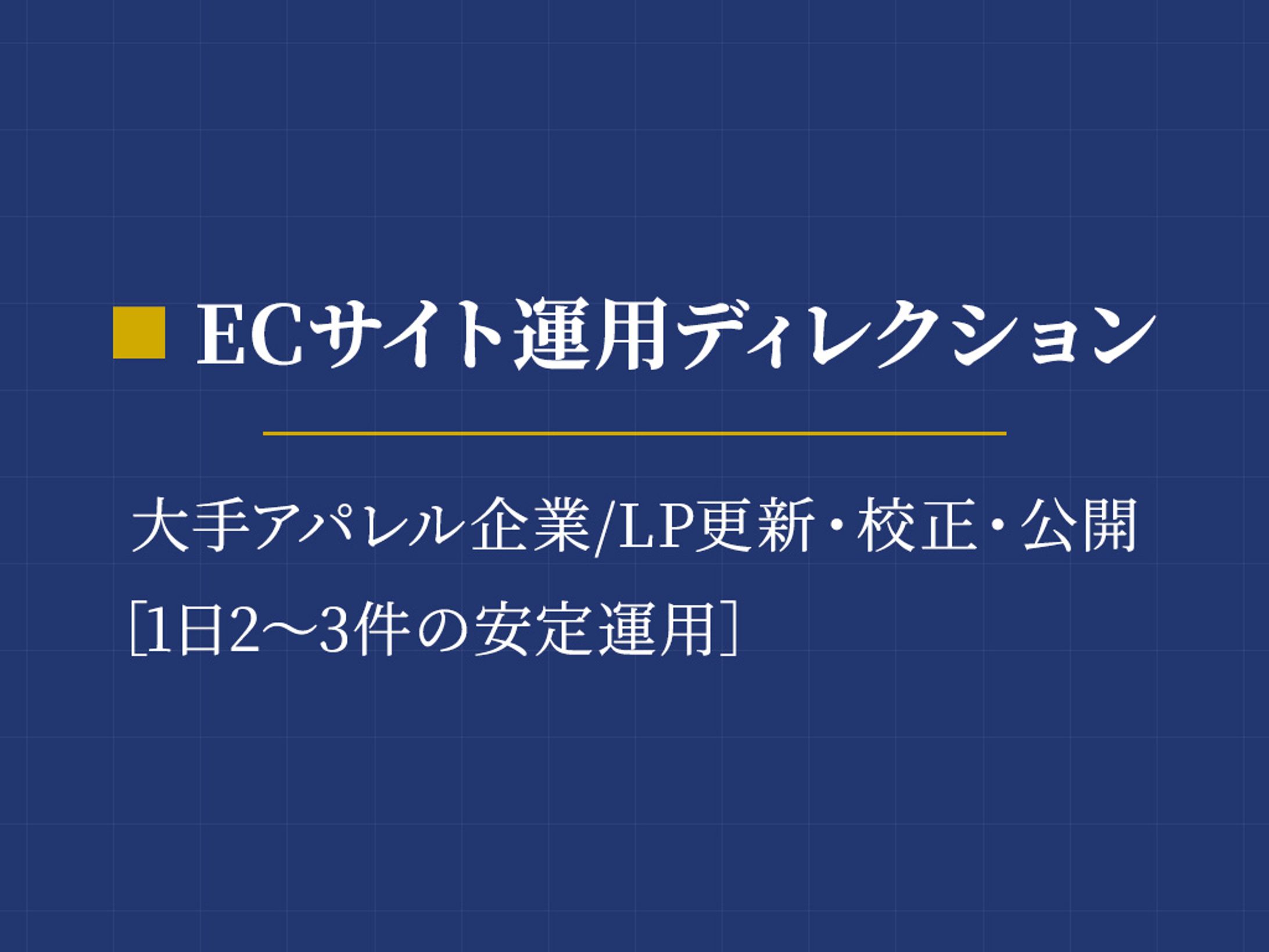 大手アパレル企業 ECモール内LP更新・運用（1日2～3件ペース）-1