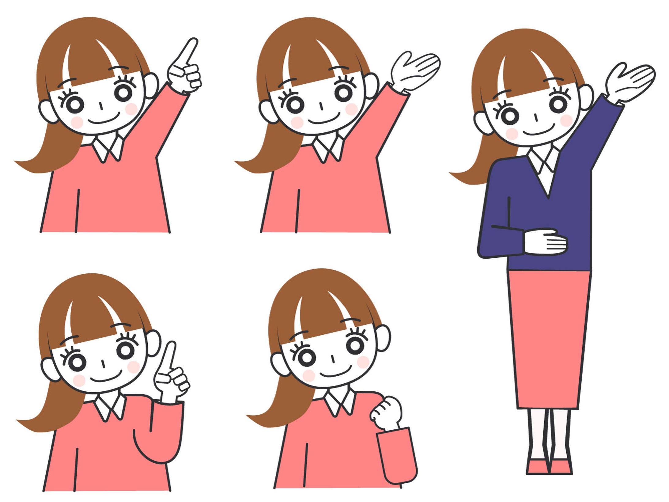 【ストックイラスト】案内する女性-1