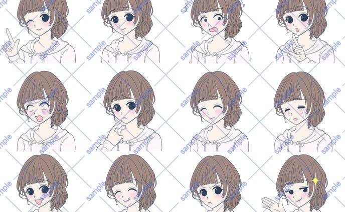 表情違いのアイコン作成（ココナラ）